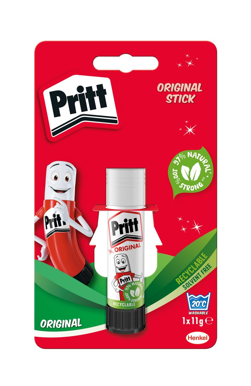 Pritt Glue Stick - Solvent-Free, Washable Craft Glue for Paper & Cardboard | 11g