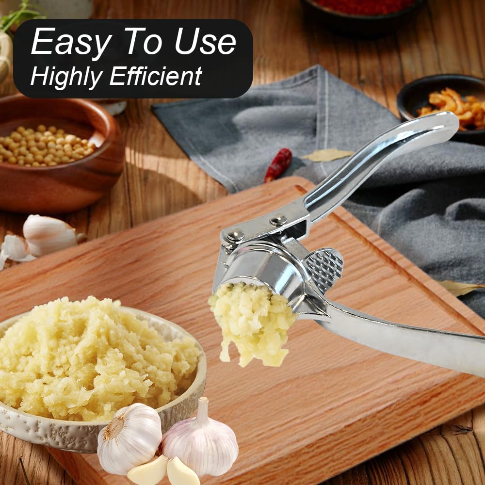 Armo Home Stainless Steel Garlic Press Mincer Crusher | Dishwasher Safe | Includes Cleaning Brush 7