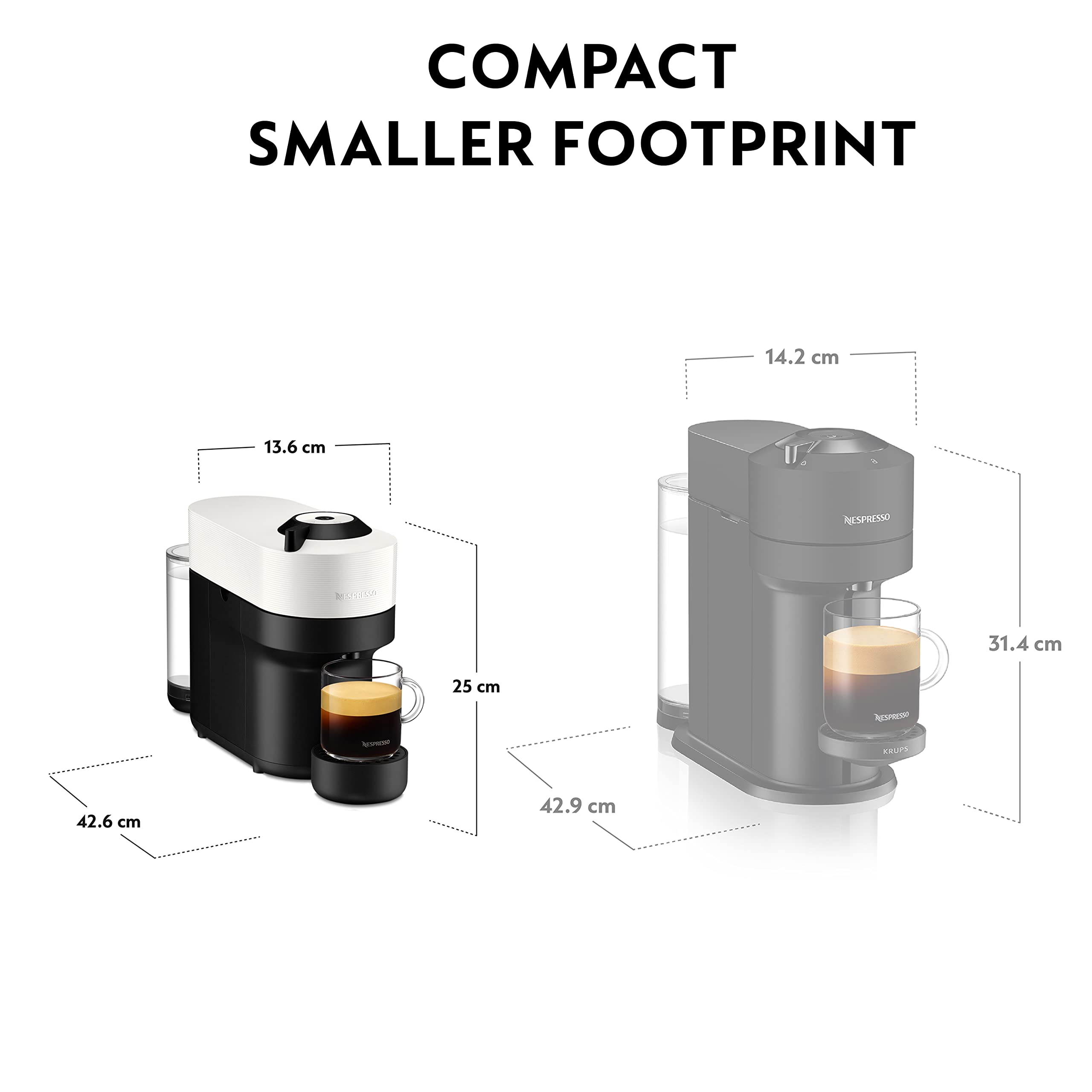 Nespresso Vertuo Pop Automatic Pod Coffee Machine - Coconut White | Brews Espresso to Mug Sizes 5