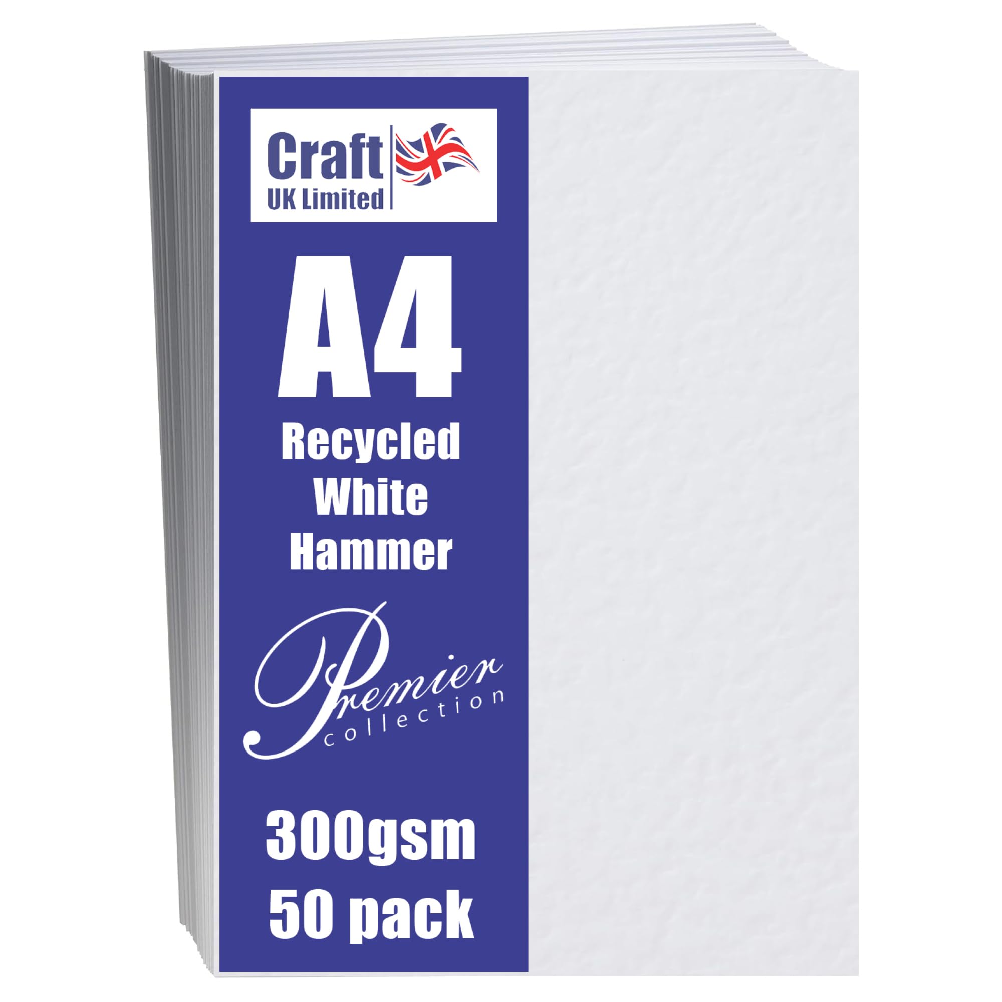 Craft UK Recycled Hammered Cardstock Paper - A4 Size | 120-300gsm Range | Ideal for Invitations 1