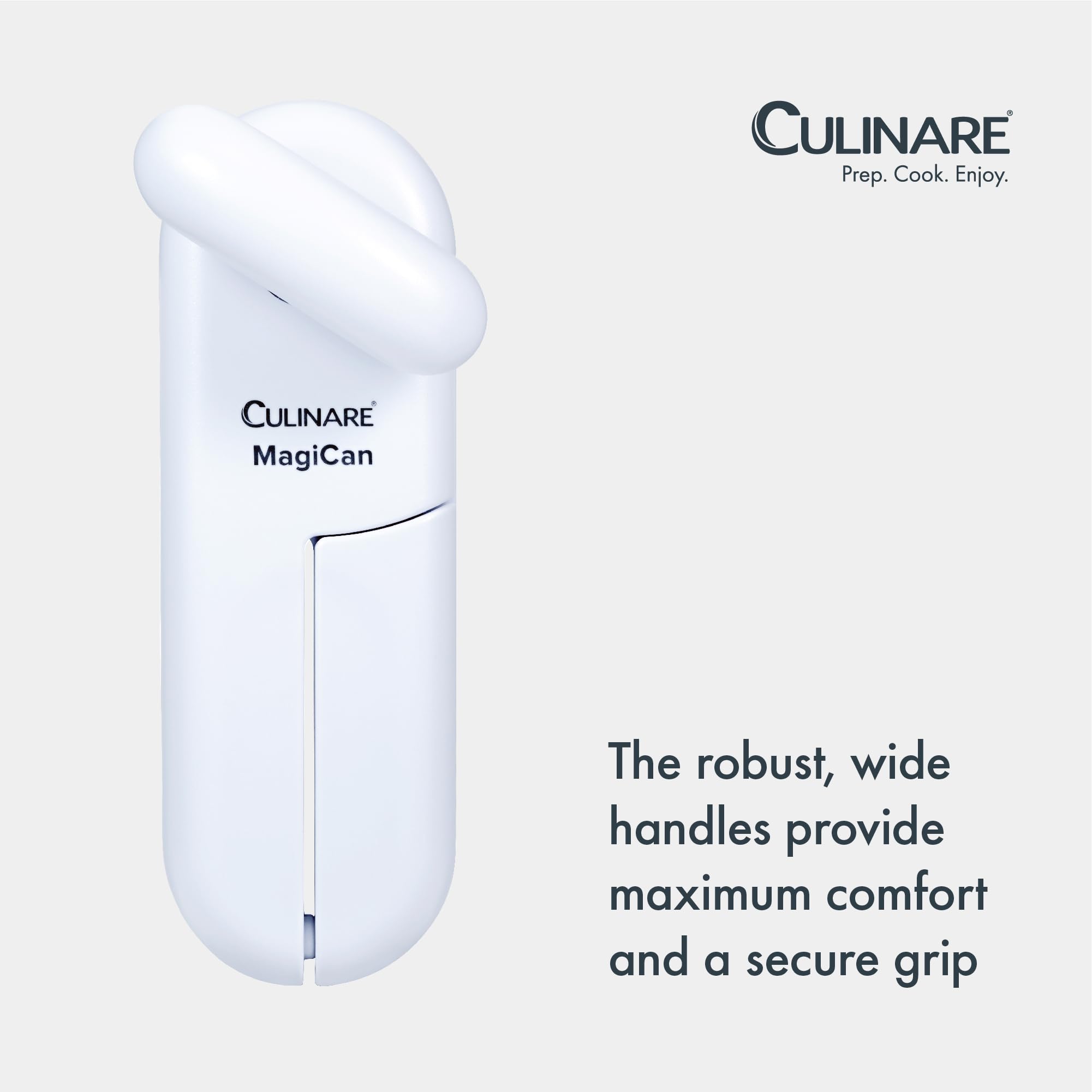 CULINARE MagiCan Opener C10015 - White Manual Can Opener with Stainless Steel Cutting Wheel | Comfortable Handle 7