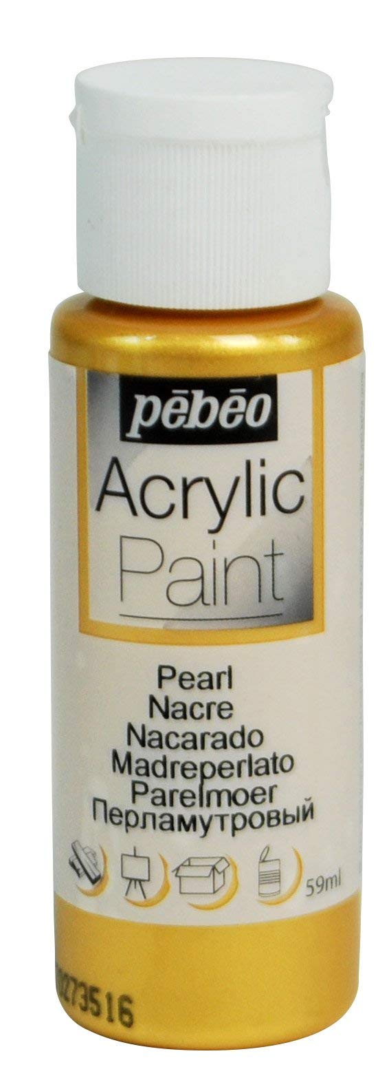 PEBEO Acrylic Paint - Gold Pearl Fluid & Opaque | 59ML | Permanent on Wood, Paper & Canvas 1