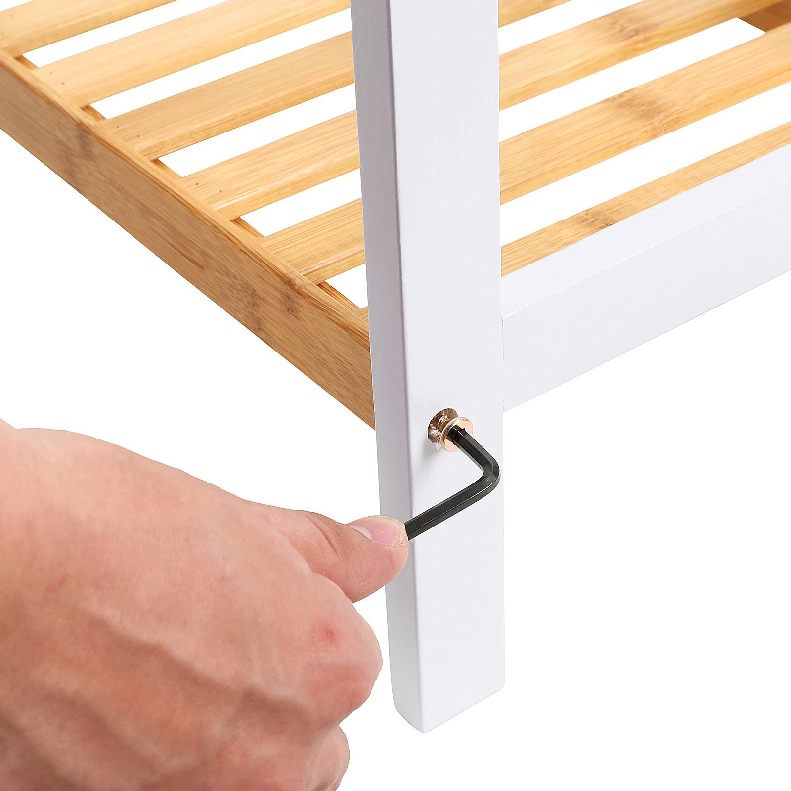 SONGMICS 2-Tier Bamboo Shoe Rack - 70 cm Wide Storage Shelf | 20 kg Capacity | Portable 6