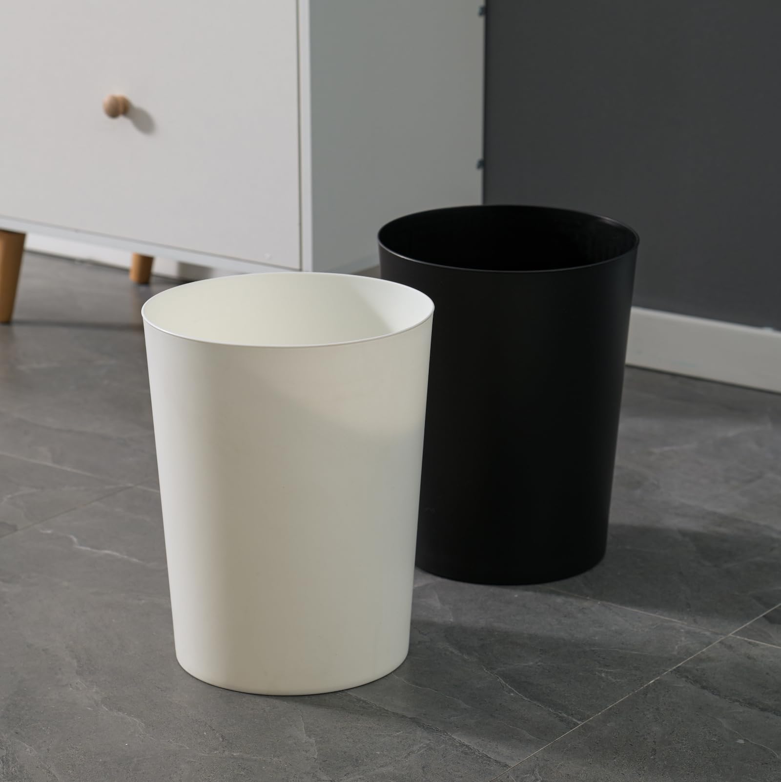 Cetomo 7.2L Plastic Waste Paper Bin - Set of 3 | Compact & Lightweight | White 7