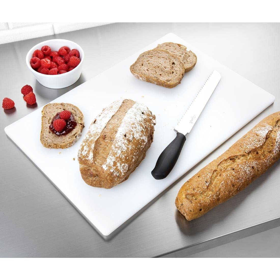 Hygiplas LDPE Chopping Board - White, Dairy/Bakery Use | 450x300mm | Lightweight 4