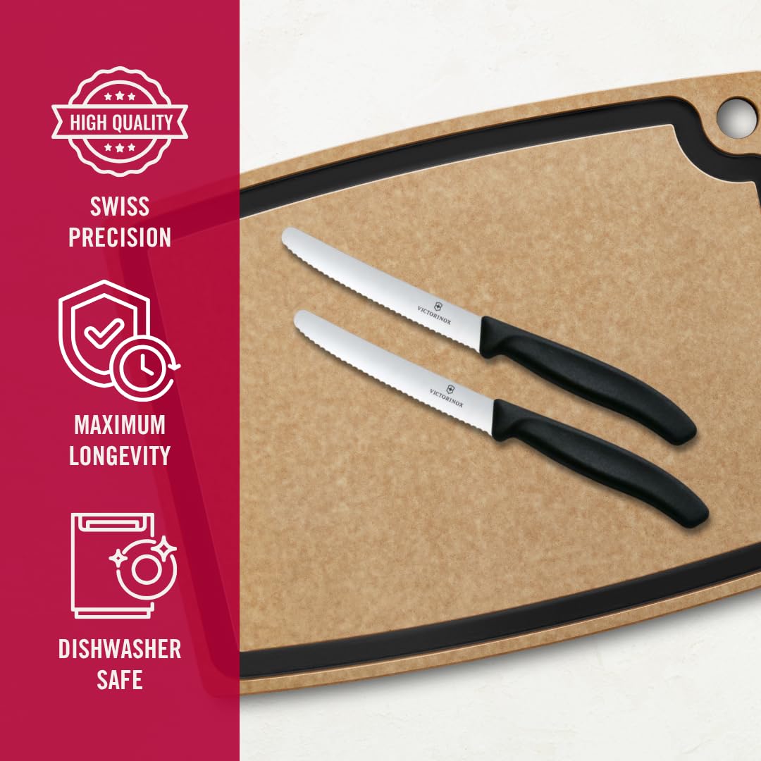 Victorinox Swiss Classic Bread Roll Knife Set - Serrated Edge, 11cm Blade | Set of 2 4