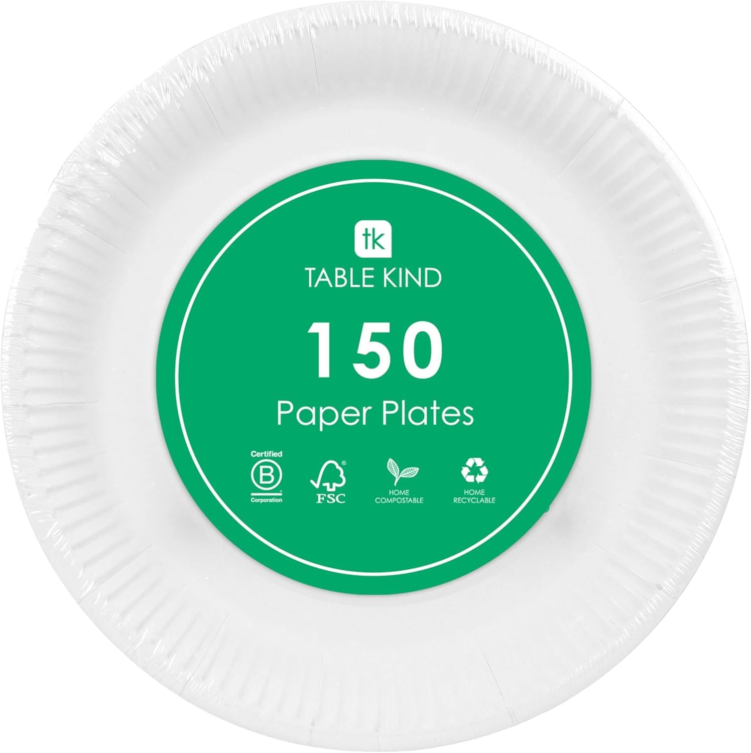 Talking Tables Table Kind Eco-Friendly White Paper Plates - 150 Pack, 22CM, Made in EU 5