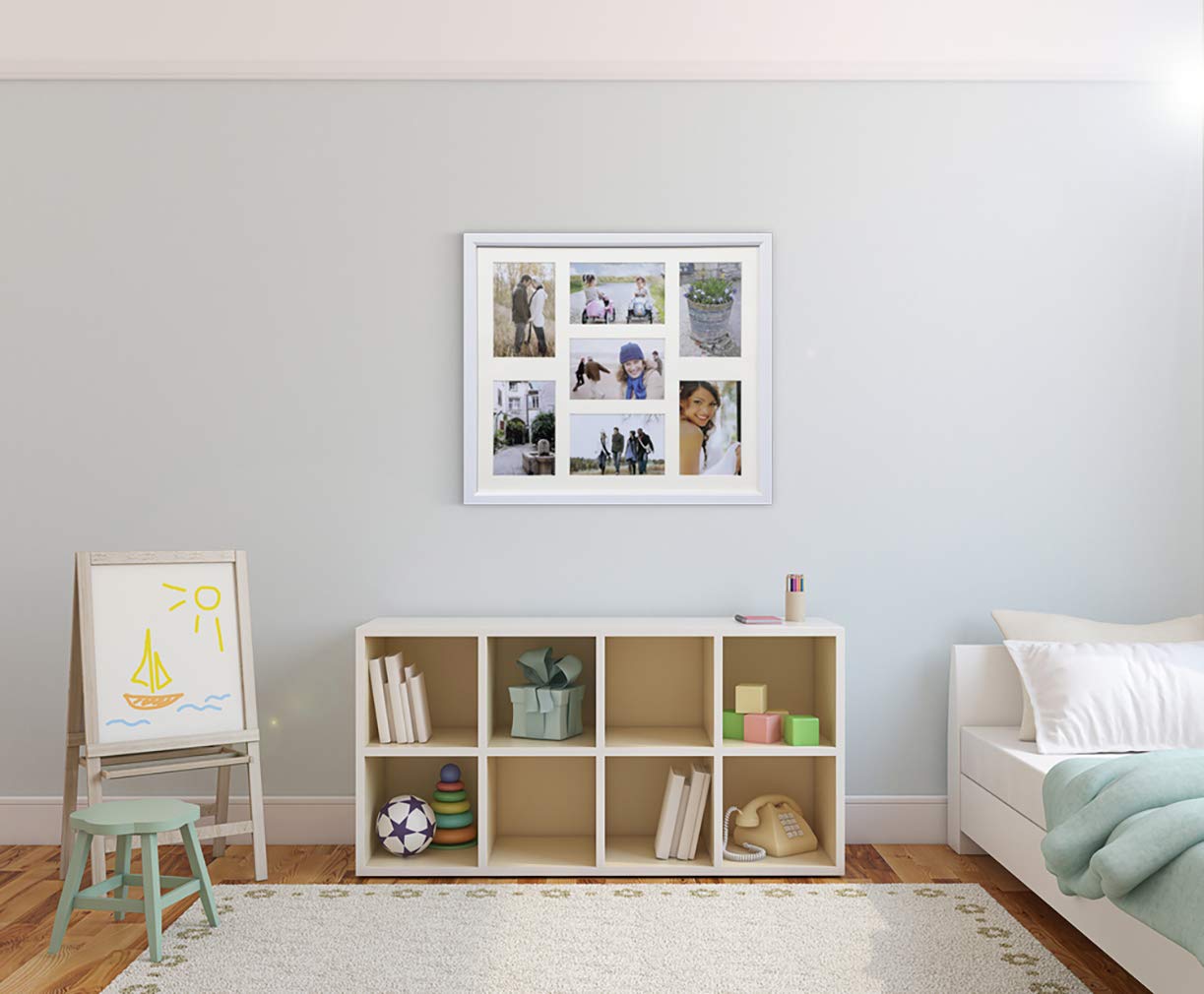 ARPAN MDF Multi Aperture Collage Frame for 7 Photos: 4 x 6"x4" and 3 x 4"x6" | White 6