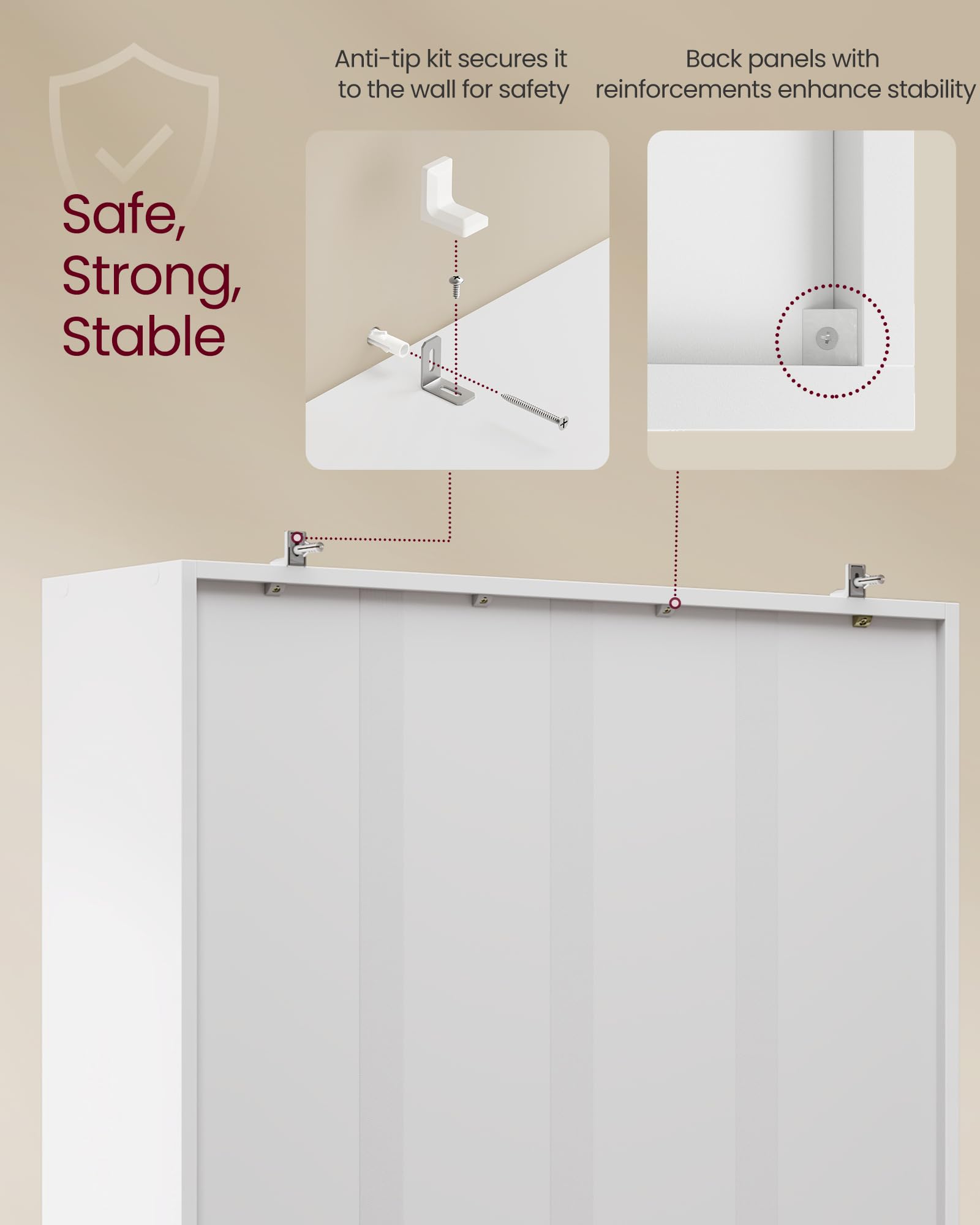 VASAGLE 6-Tier Bookcase - Open Storage Shelf | Cloud White | 24 x 80 x 160.7 cm 7