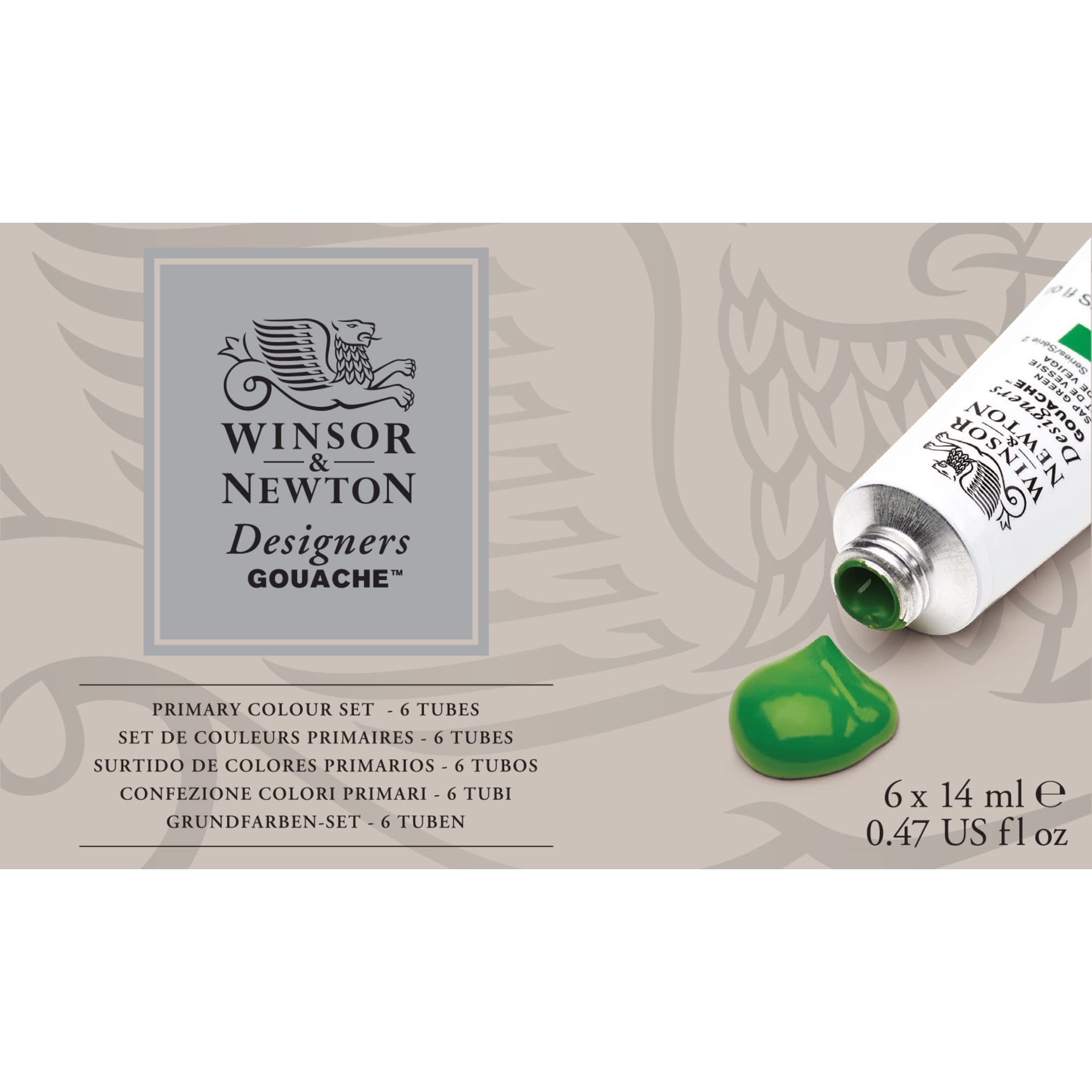 Winsor & Newton Designers Gouache Primary Colour Paint Set - Opaque Matt Finish | 6 x 14 ml Tubes 1