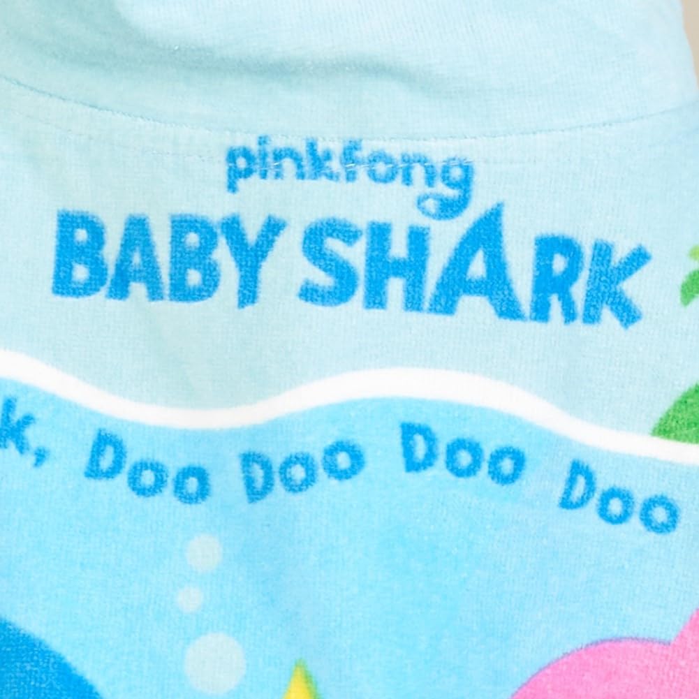 Baby Shark Hooded Poncho Towel - 100% Cotton Terry | 50 x 50cm | Ages 12M+ 6