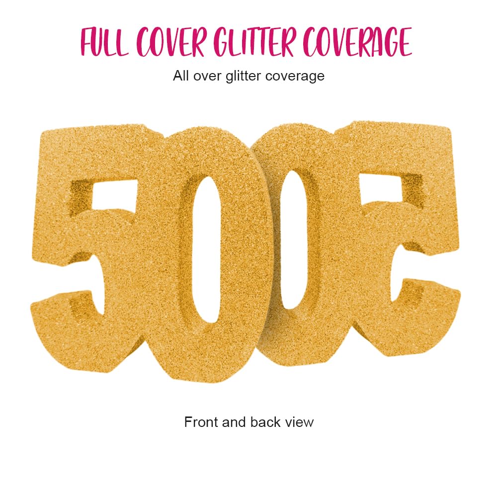 Anniversary House H104 Gold Glitter Number 50 Table Decoration - 1 Pc | 20cm Size 4