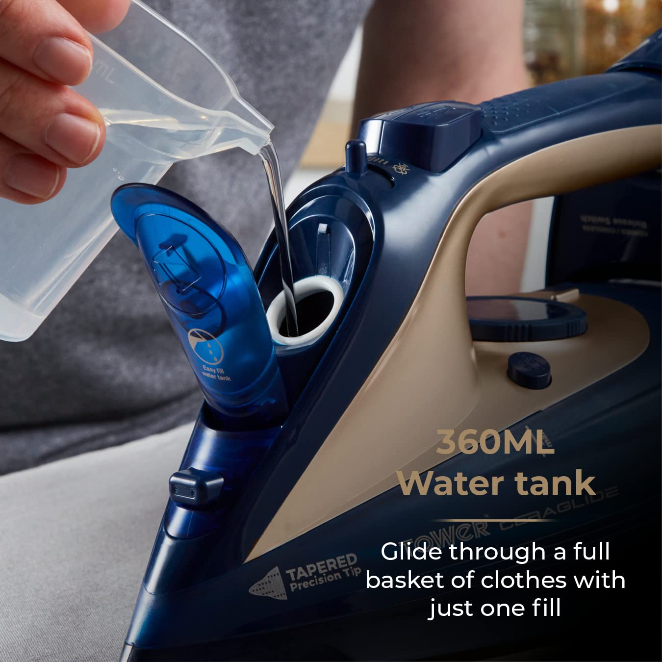 Tower T22008BLG CeraGlide Cordless Steam Iron with Ceramic Soleplate | 2400W | 360ml Tank 7