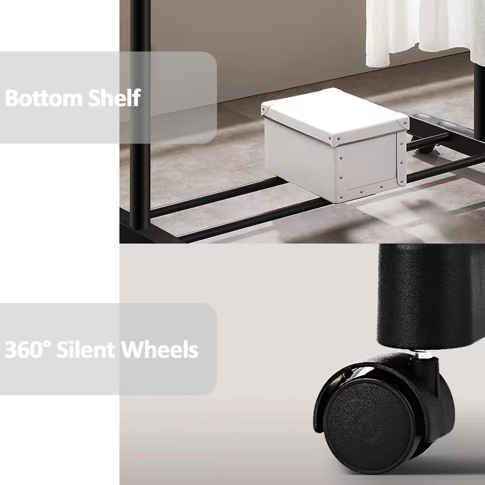 Vivo Technologies Adjustable Mobile Clothes Rail - 80cm-150cm Width | Alloy Steel | Portable 4