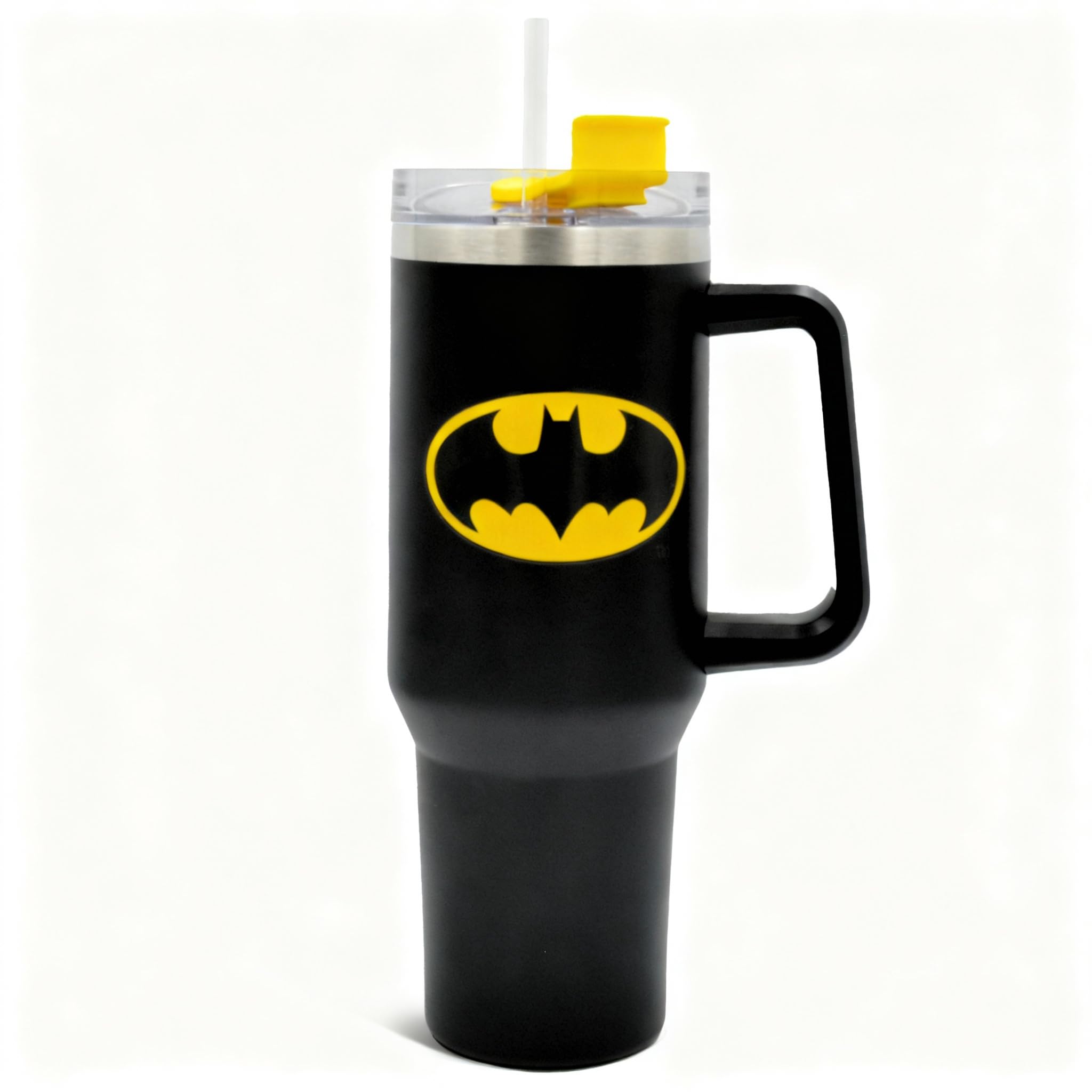 HOX Batman 1200ml Insulated Stainless Steel Tumbler with Handle and Straw | Cold 17Hrs/Hot 5Hrs