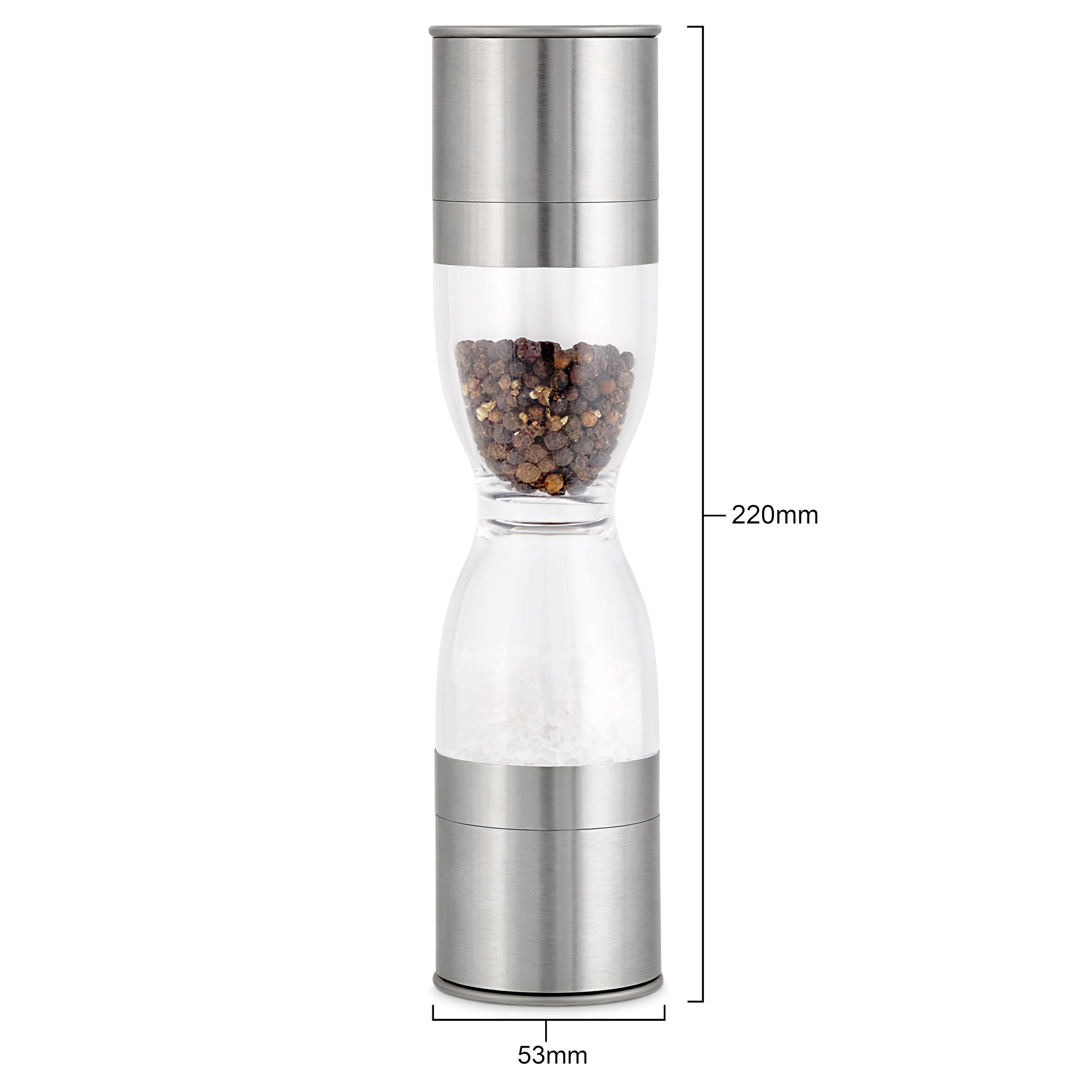 Cole & Mason Harlow 2-in-1 Salt and Pepper Mill Duo with Adjustable Ceramic Grinder | Silver 3