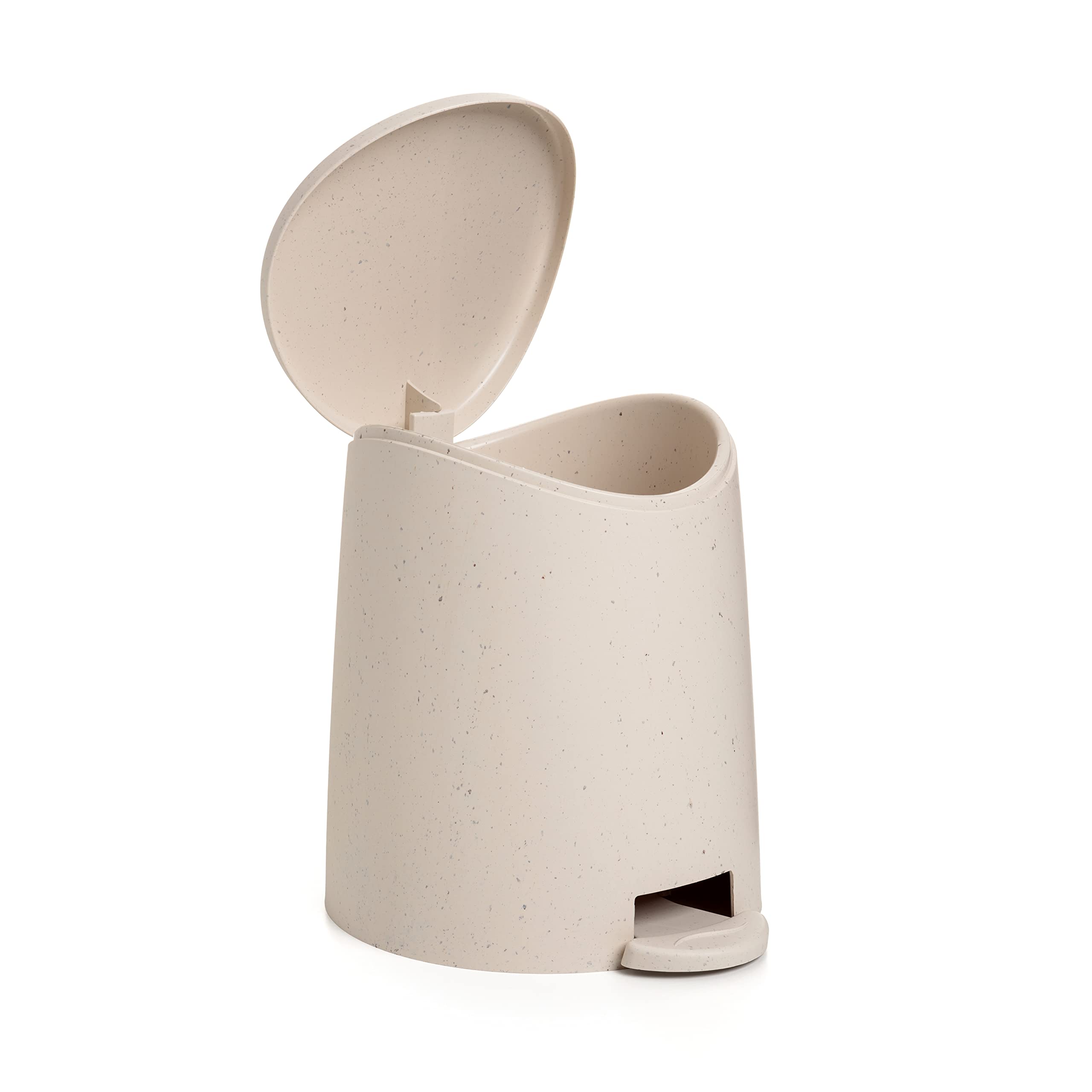 TATAY Bathroom Bin - 3L Capacity | Pedal Operated | Ecohome Beige Plastic 2