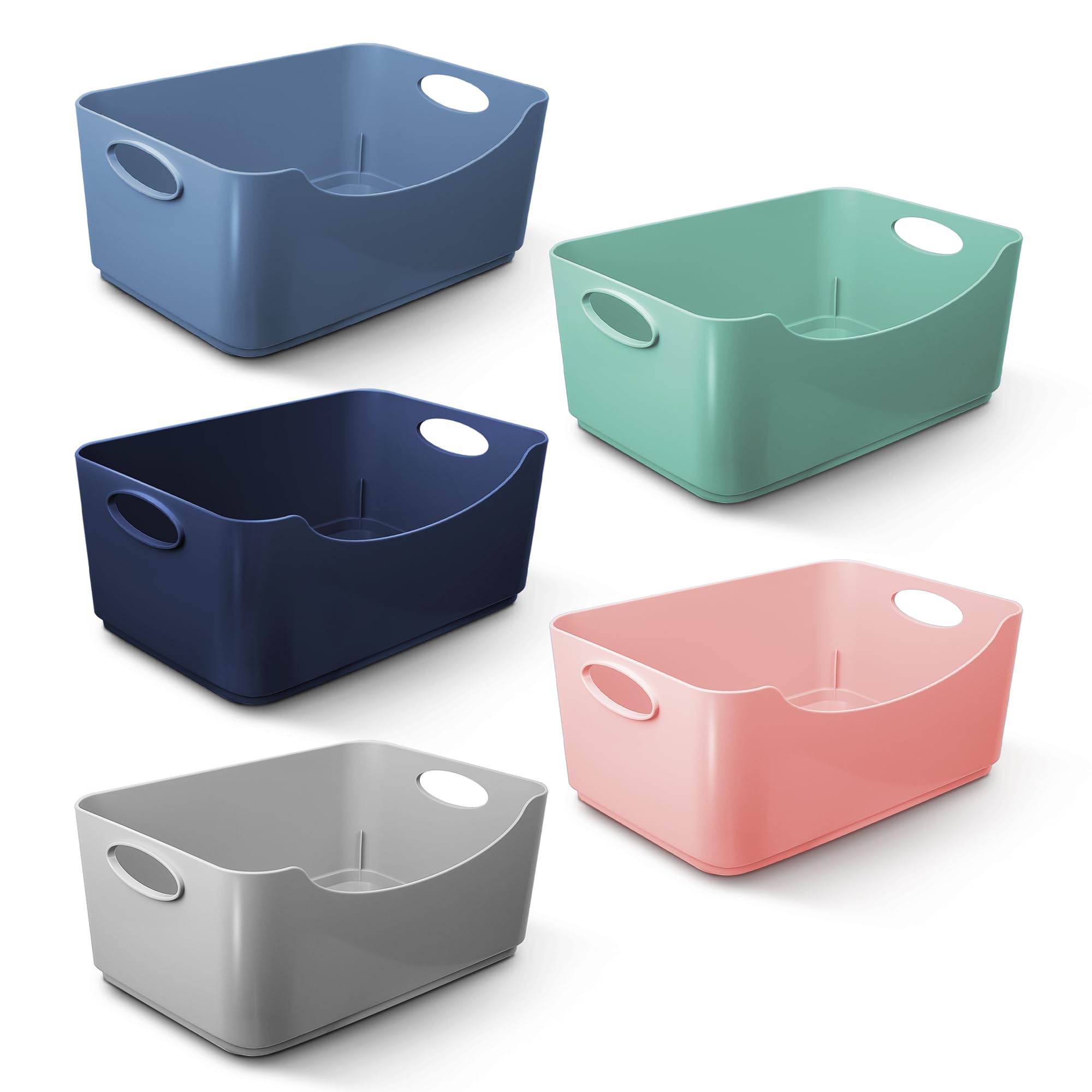 KEPLIN Plastic Studio Shelf Baskets - 5 Pack Multi-Purpose Organiser Boxes | 22.3 x 14.8 x 10 cm 1