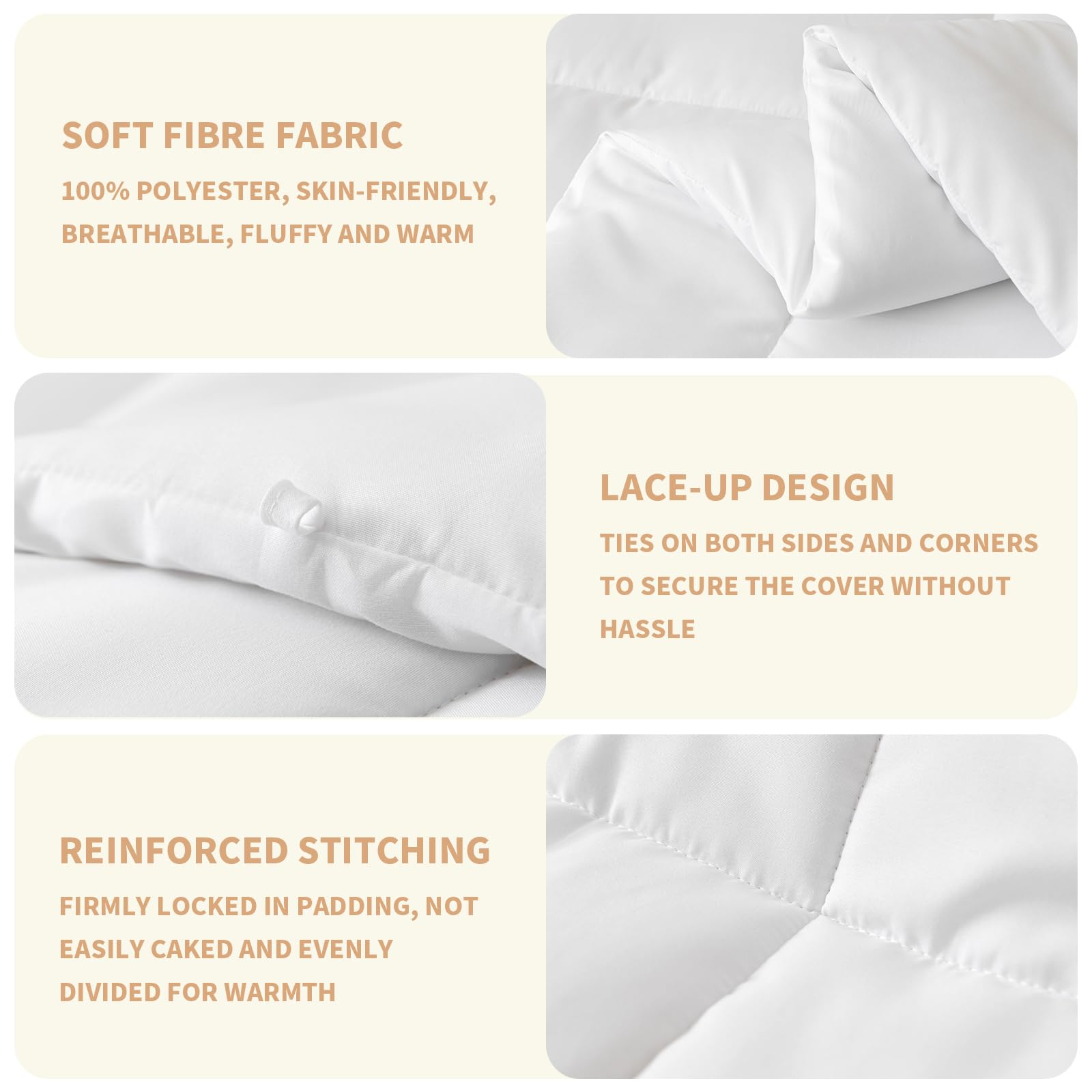 Good Nite King Size 10.5TOG Duvet | Polyester Hollowfibre Filling | Corner Ties | 230×220cm 4