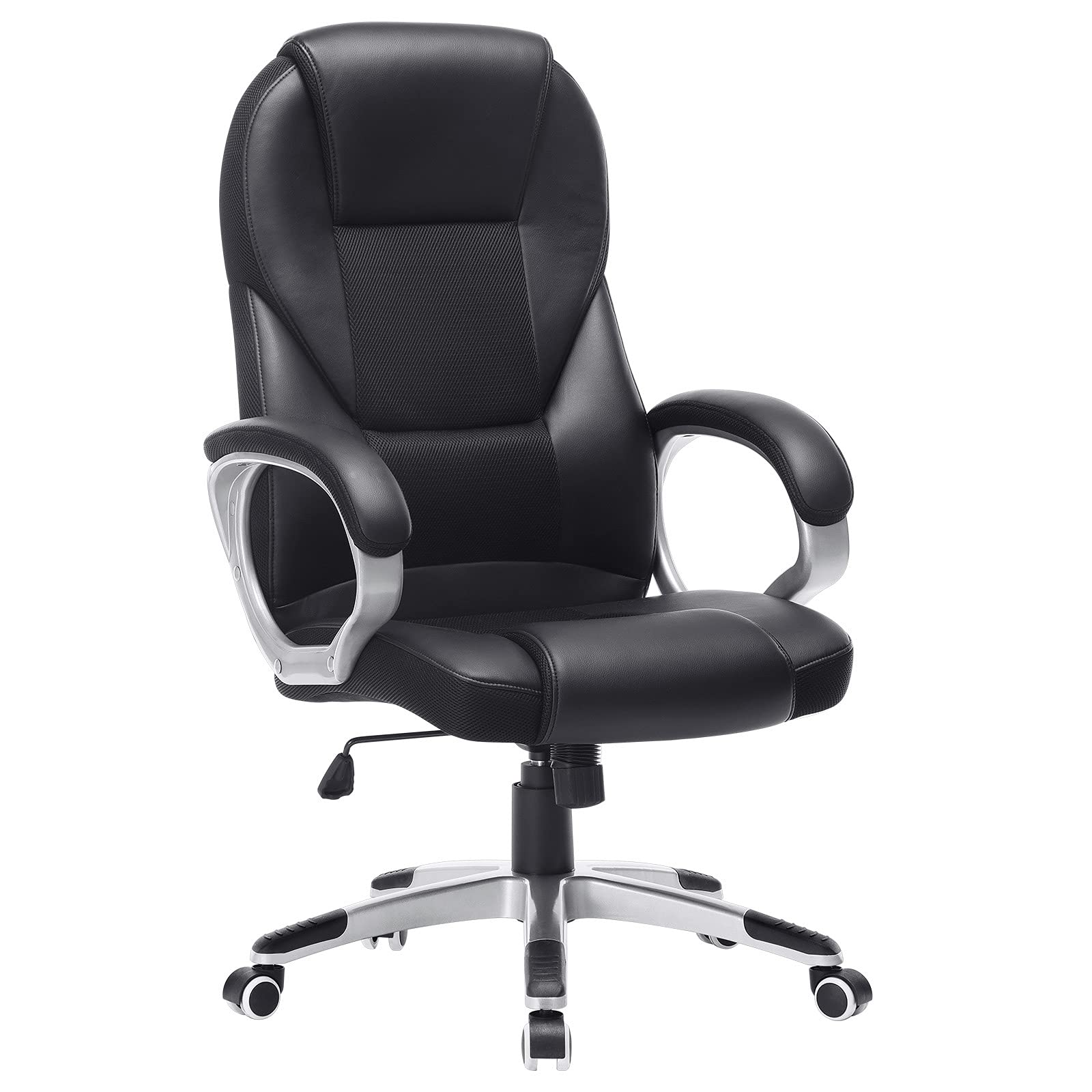 SONGMICS Ergonomic Executive Desk Chair - Adjustable Height, High Back, Black PU | Supports up to 150 kg