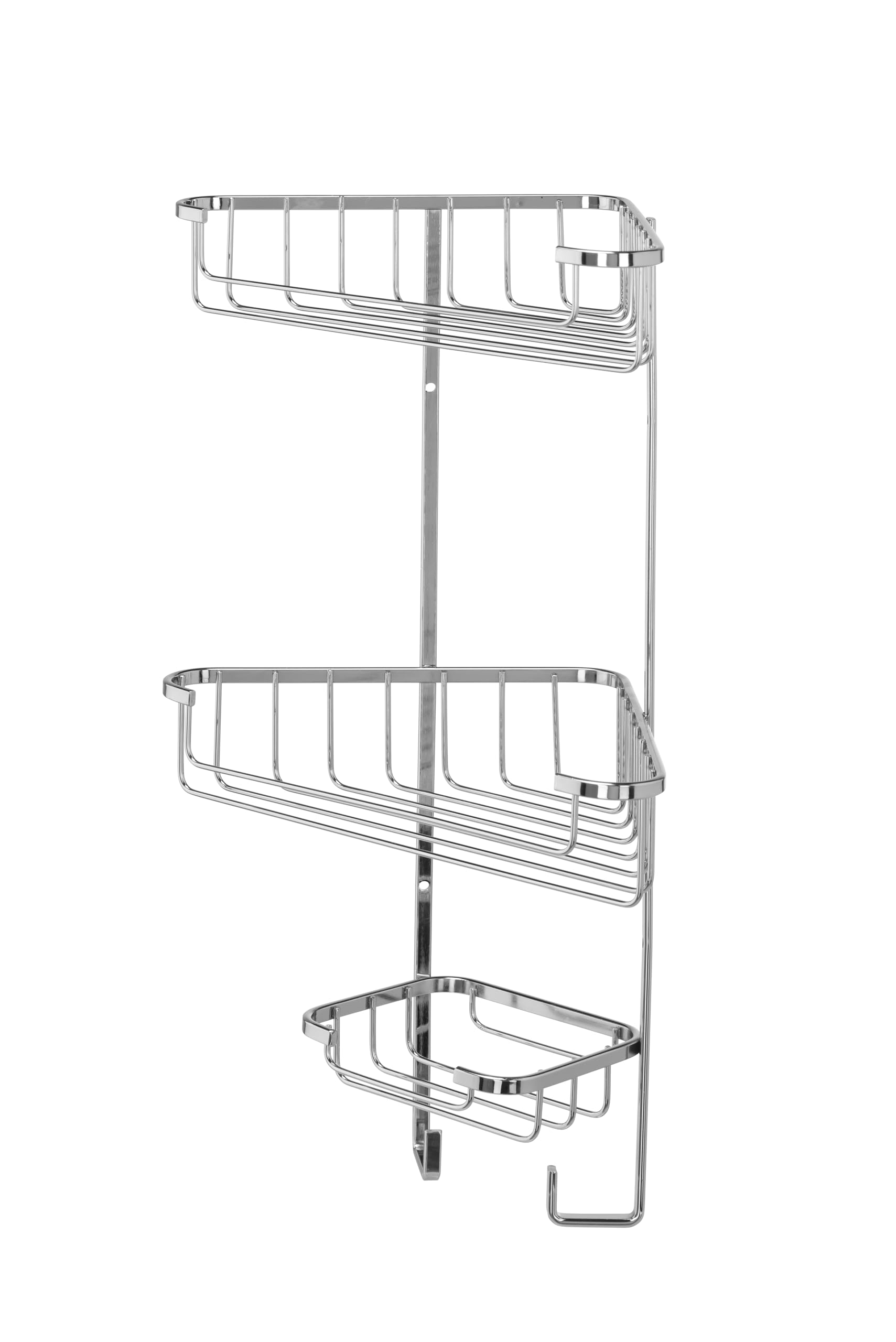 Croydex Three Tier Corner Shower Caddy - Durable Steel Bathroom Shelves | 5kg Capacity 5