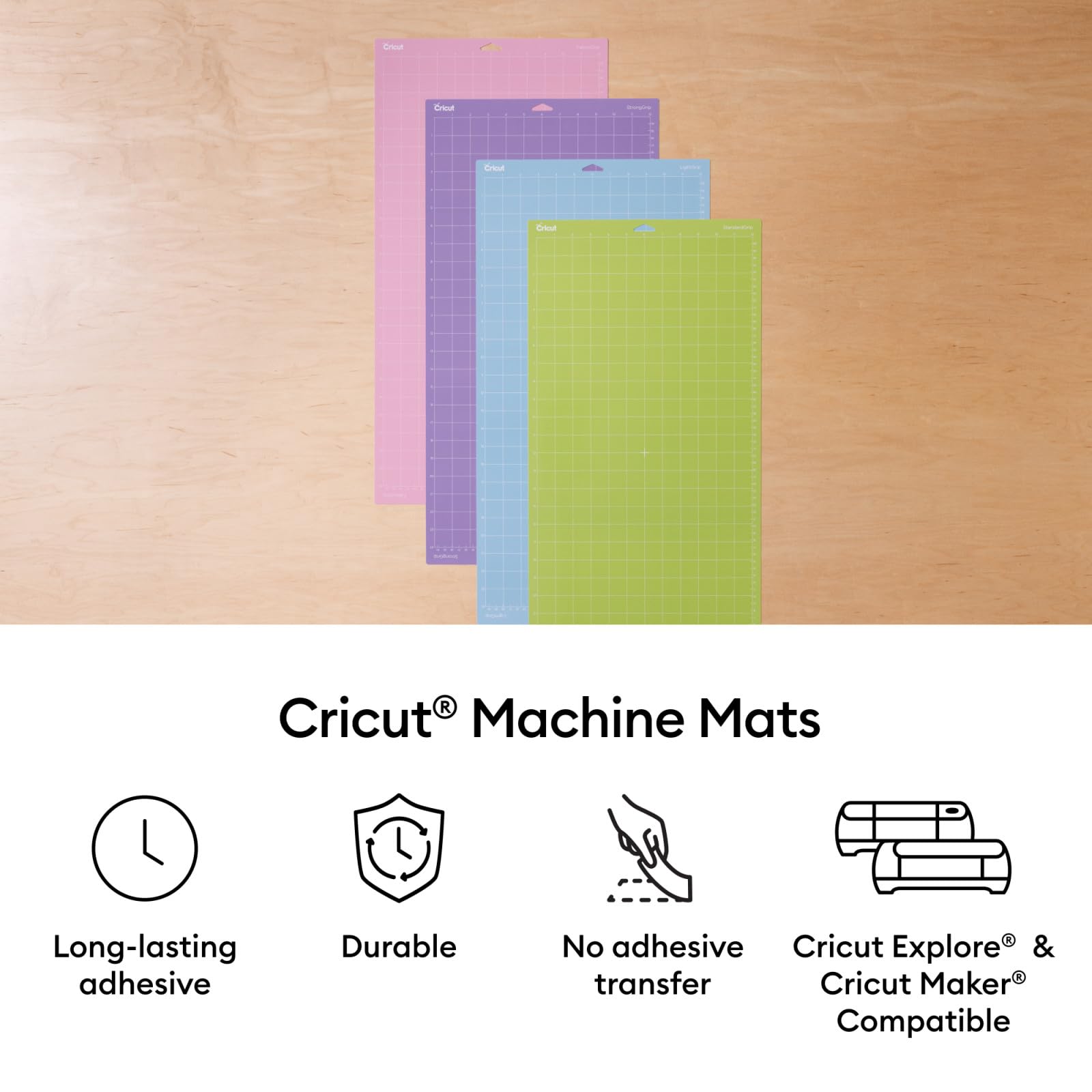 Cricut Machine Mat Variety Pack - 4 Reusable Mats 12x24 in | Long-Lasting Adhesive 4