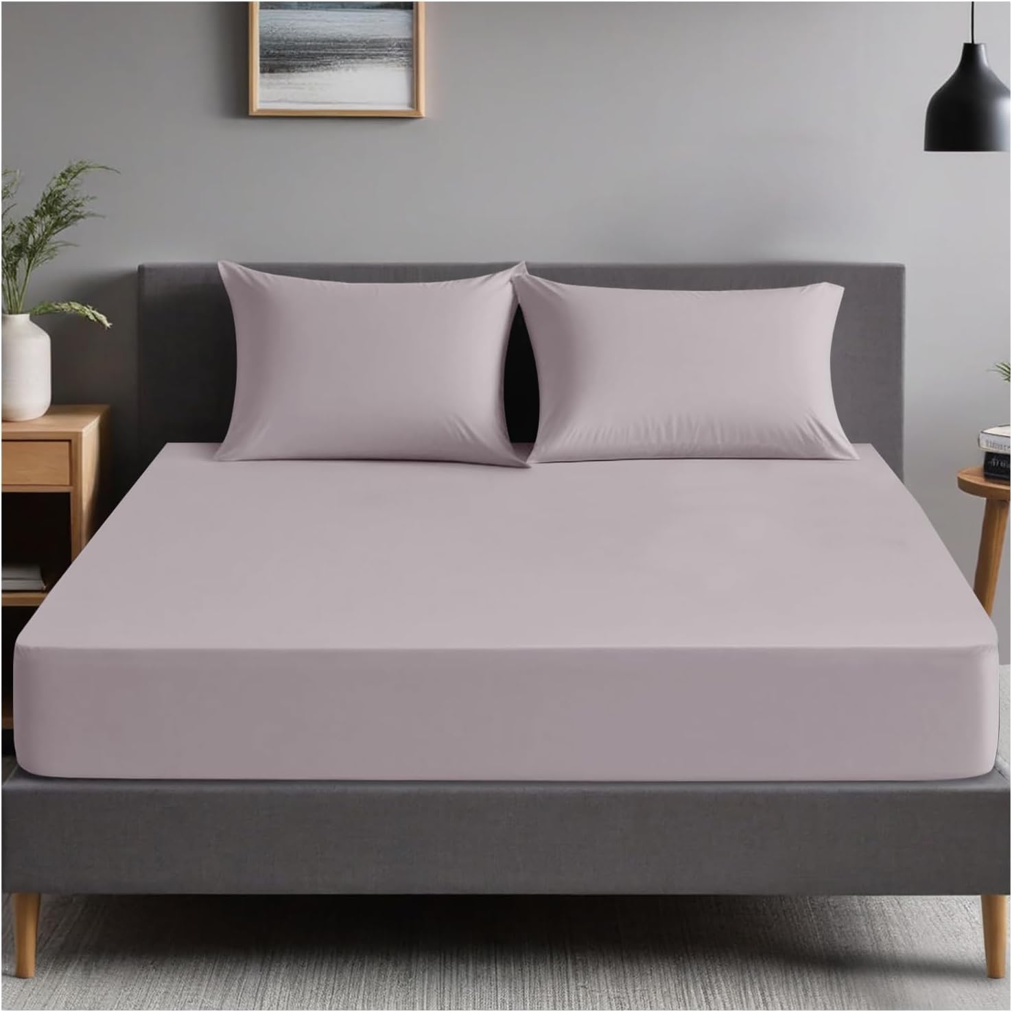 GC GAVENO CAVAILIA 4Ft Fitted Sheet - 25cm Deep | Polycotton | Grey 1