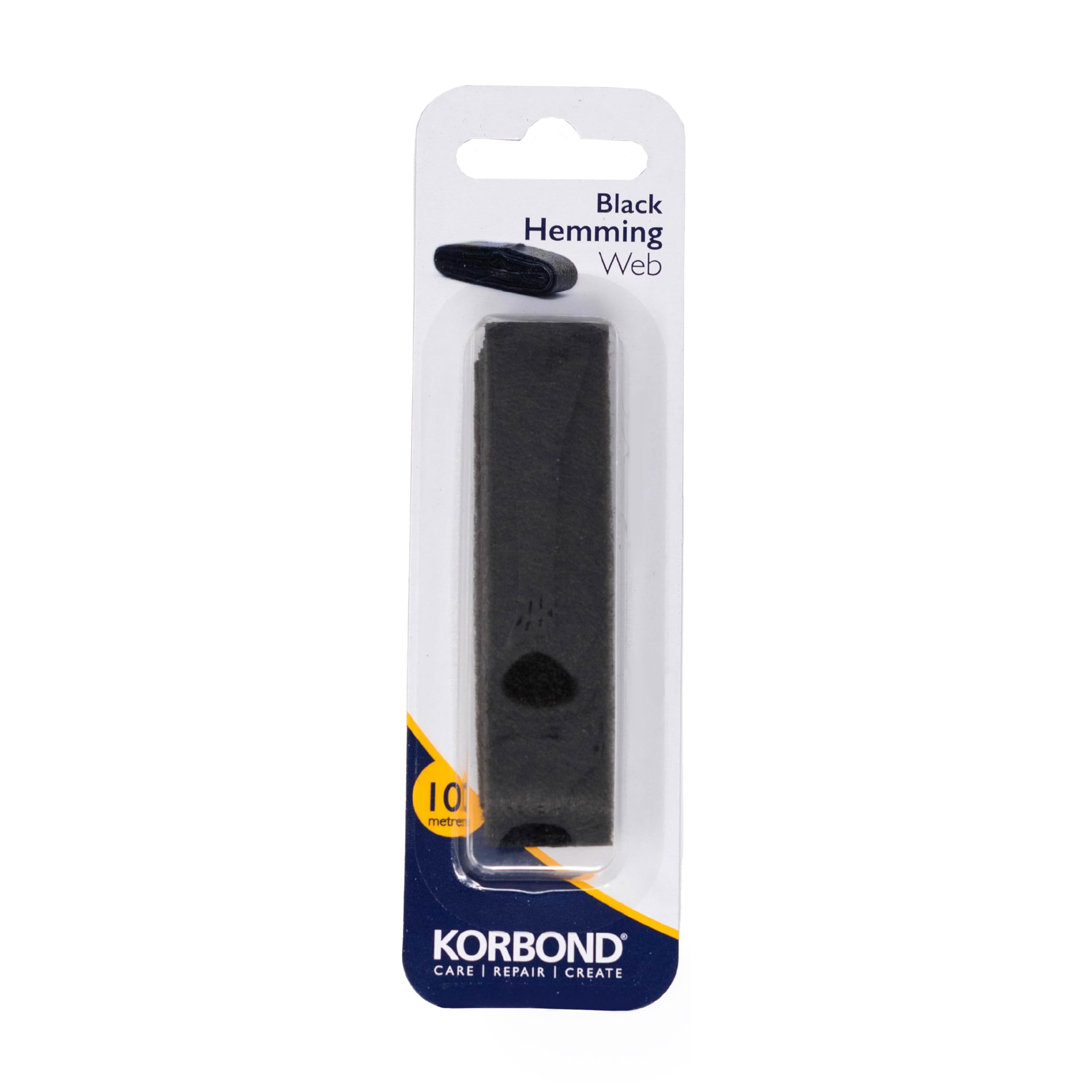 KORBOND Iron-On Hemming Tape - 10m x 2cm Black Hem Web | Sew Free Solution 1