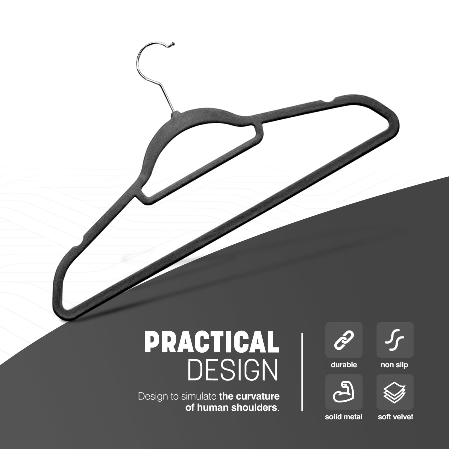 KEPLIN Velvet Hangers - 20 Pack Non-Slip Clothes Hangers with Tie Bar | 4.5kg Capacity 3