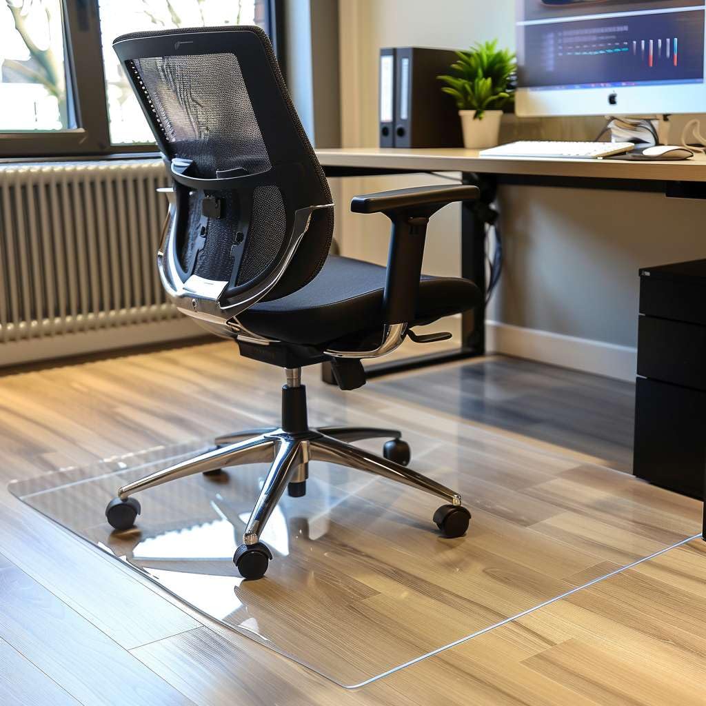 Nicoman Chair Mat - Clear PVC Hard Floor Protector | 1000x1000x2mm | Made in the UK 4