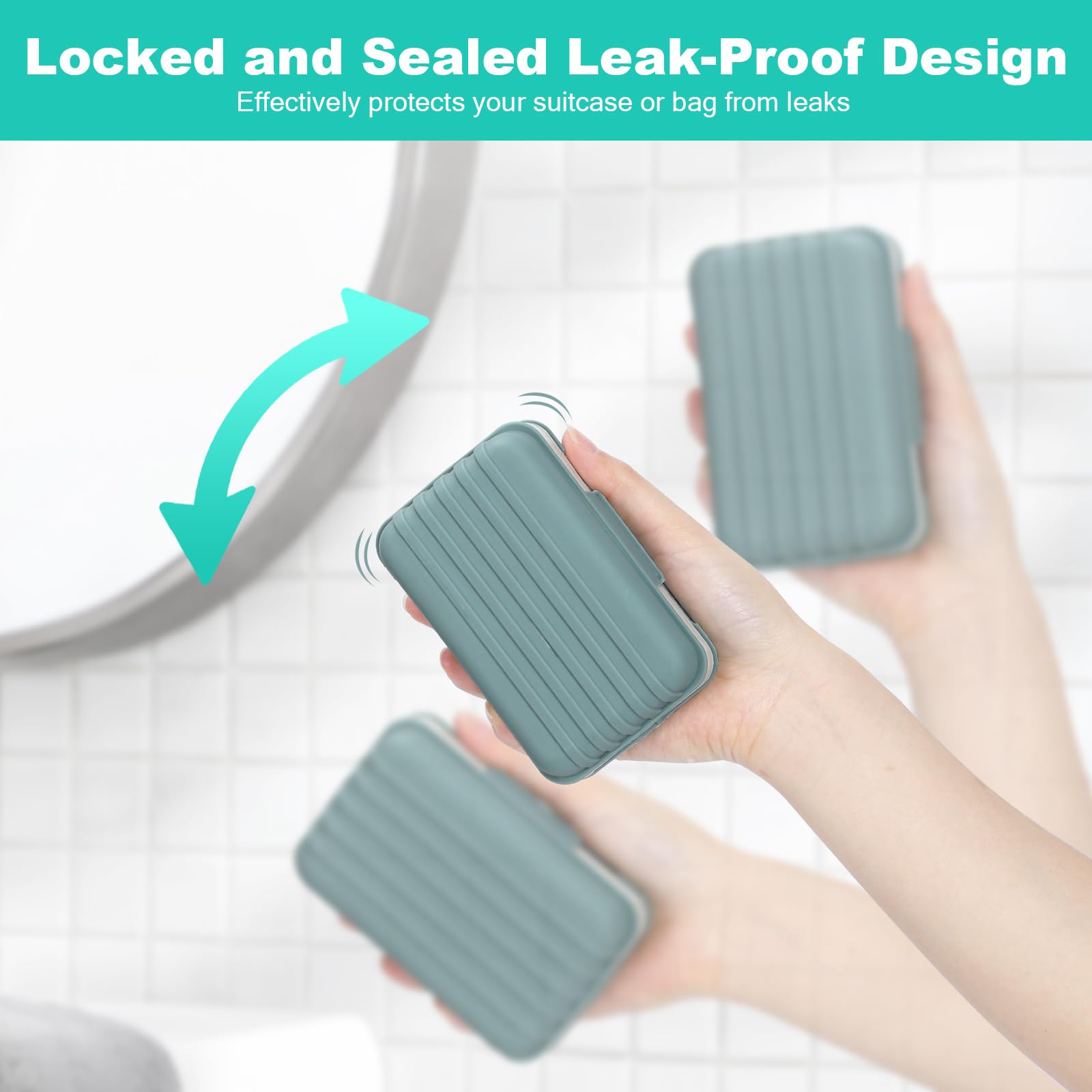 Alyvisun 2 Pcs Travel Soap Case with Lid - Leakproof Design | Removable Draining Board | PP Material