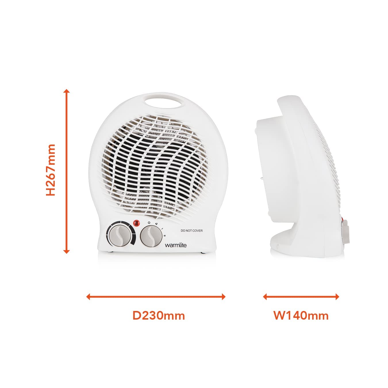 Warmlite WL44002 Portable Thermo Fan Heater - 2000W Max Power | 3 Heat Settings | Overheat Protection 3