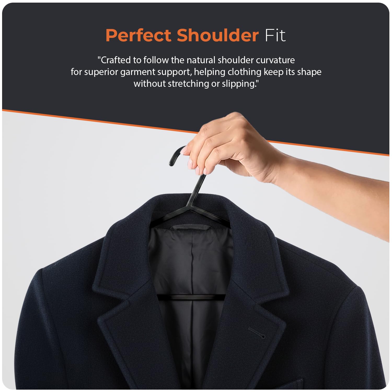 Scott 11 Plastic Coat Hangers - 25 Pack Black Slim Non-Slip for Suits & Trousers 3