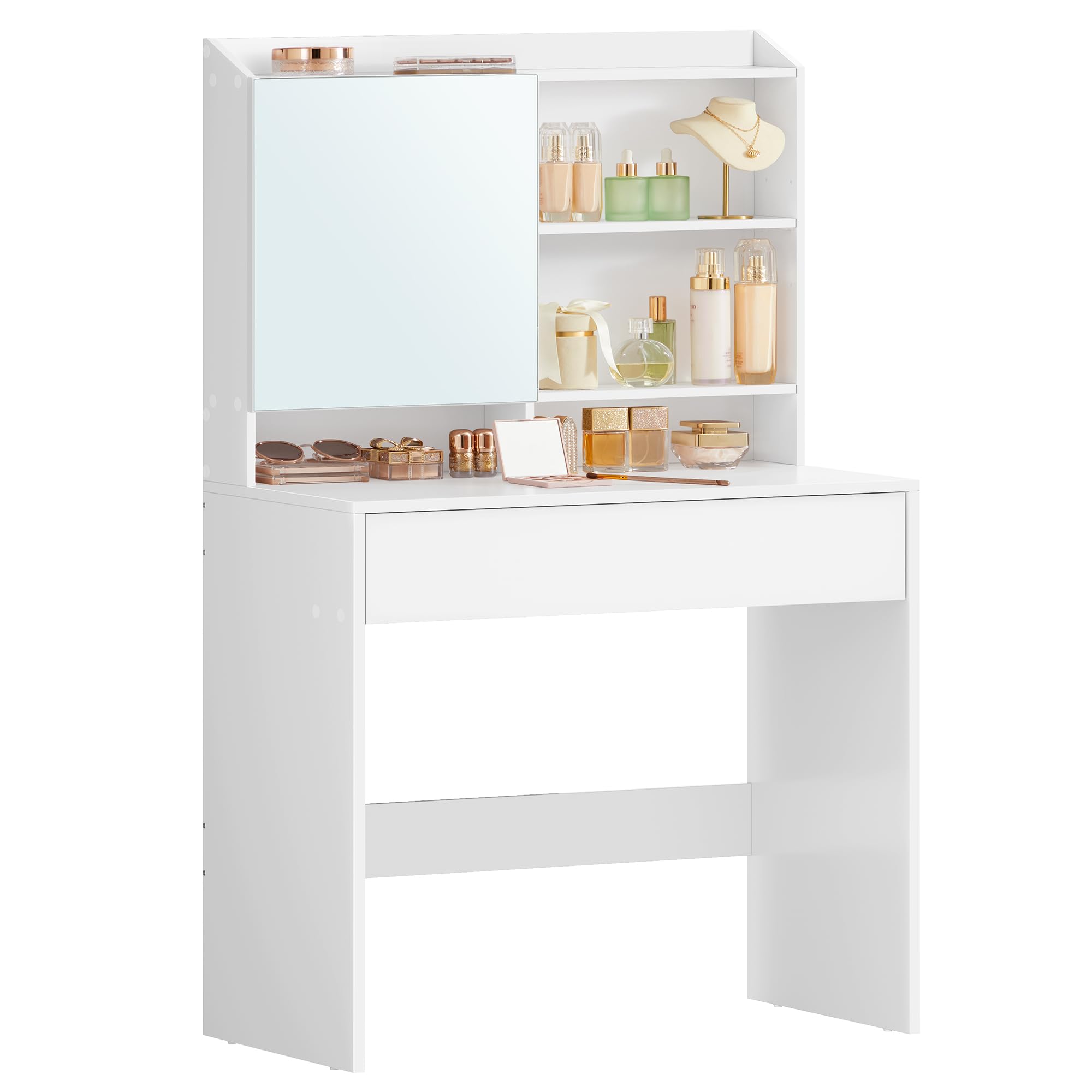 VASAGLE KAILYN Collection Dressing Table with Mirror | White | 40x70x136 cm 1