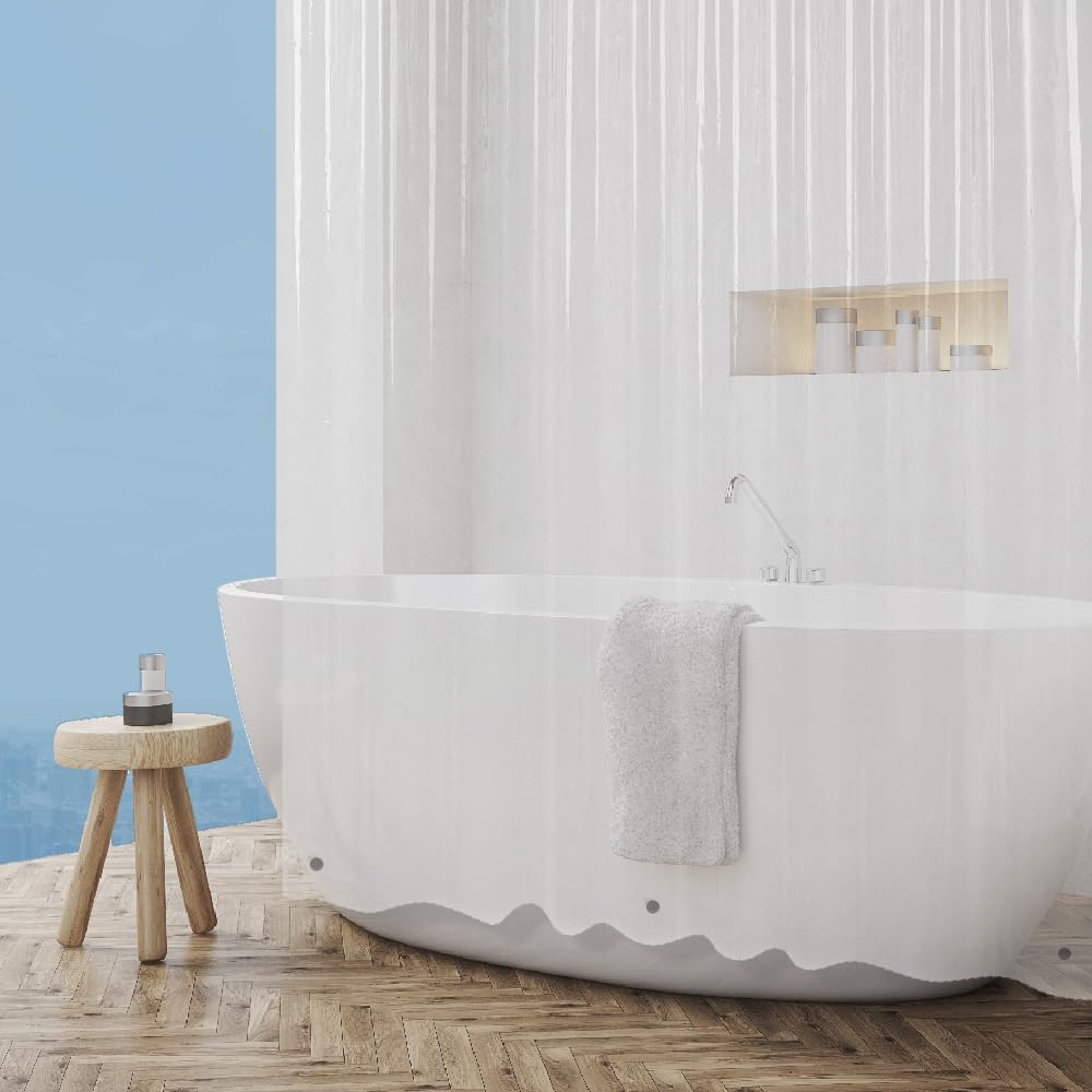 ANSIO ARVO Clear Shower Curtain Liner - PEVA Waterproof, Mould Resistant | 180 x 180 cm (71 x 71 Inch) 6