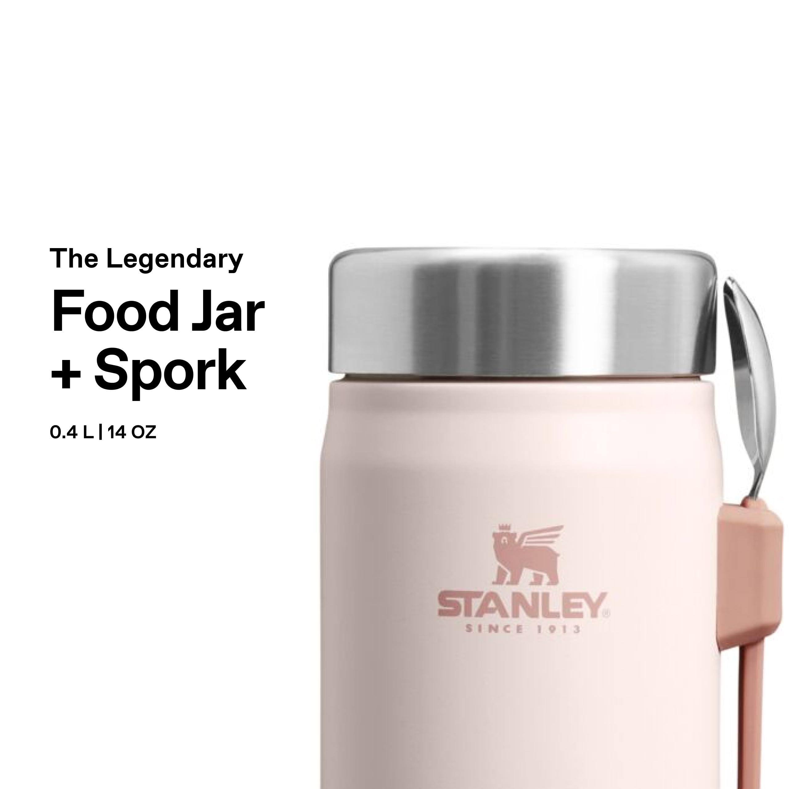 STANLEY 1913 Classic Legendary Food Jar - 0.4L Insulated | Keeps Hot/Cold 7 Hrs | Rose Quartz 3