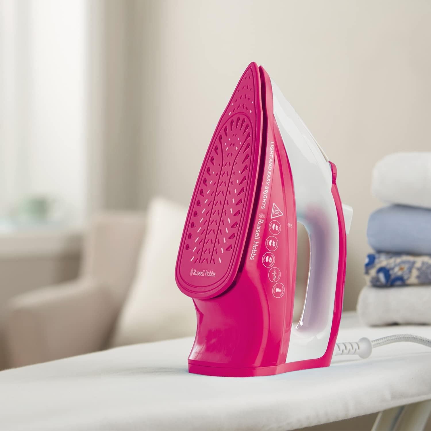 Russell Hobbs Light & Easy Brights Berry Steam Iron - 2400W | 115g Steam Shot | Fabric Softening Infused Soleplate 3