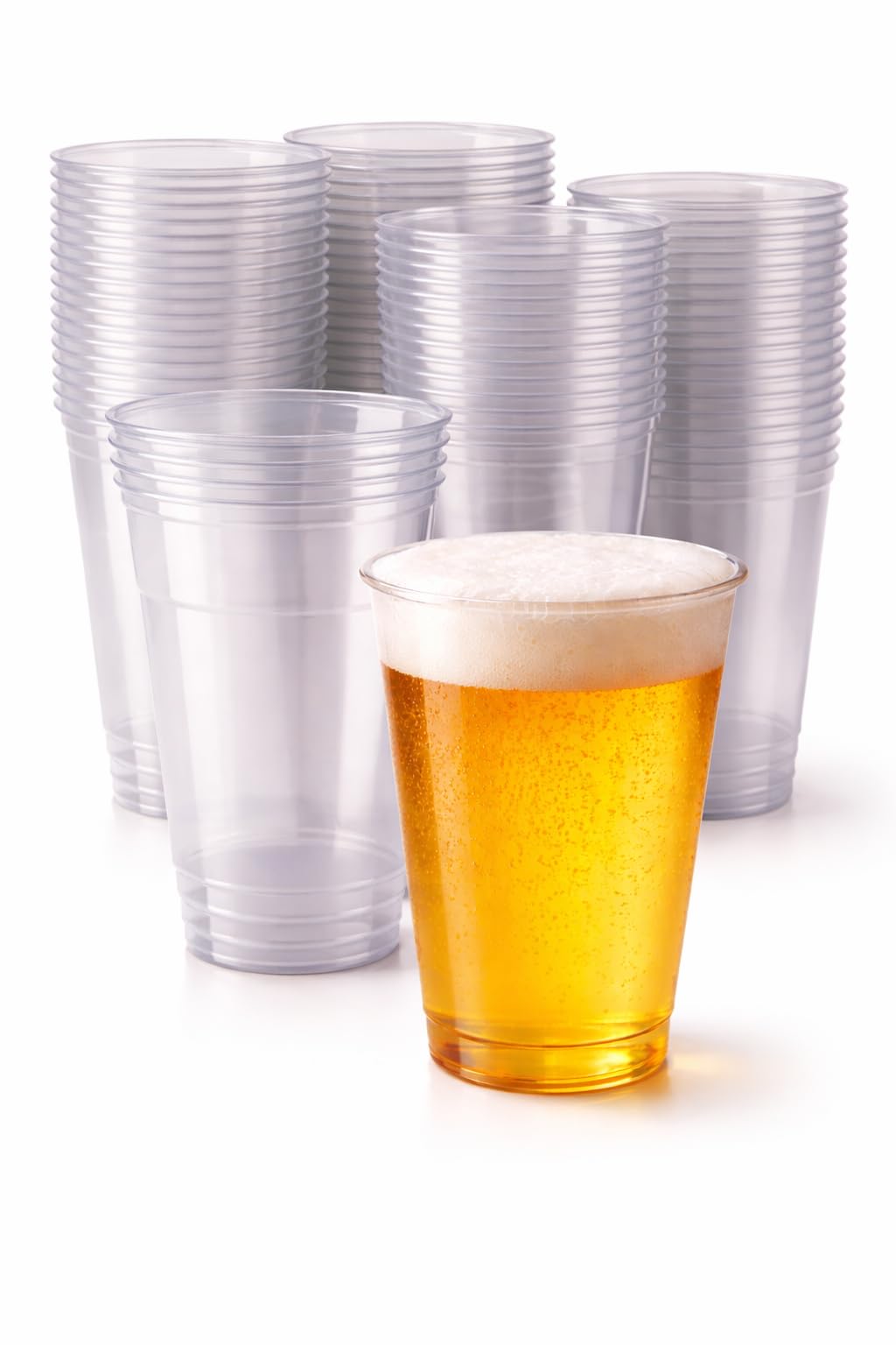 1ABOVE Half Pint Plastic Beer Glasses - 50 Pack, 330ml Capacity, Heavy Duty Transparent Tumblers