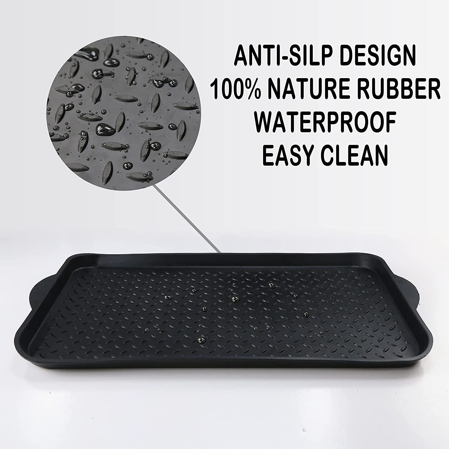 Nicoman Durable Rubber Boot Tray - Non-Slip, Washable, 71x39x3cm | Holds 3 Pairs 3