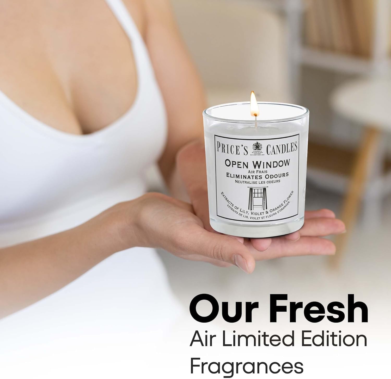 Price's Candles Set of 3 Open Window Jar Candles | 135 Total Hours | Odor Eliminating 3