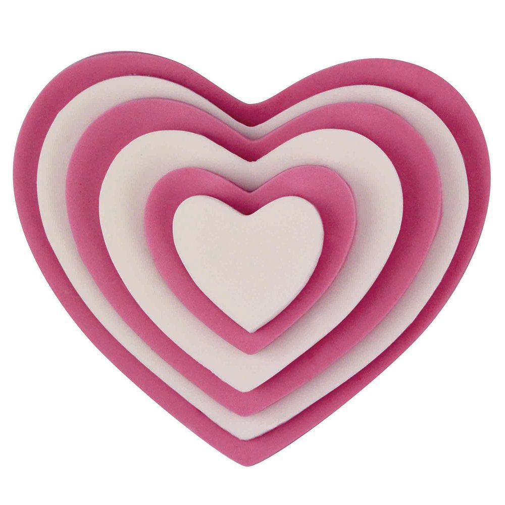 PME Set of 6 Classic Cookie Cutters - Heart Shape | Plastic | White 5
