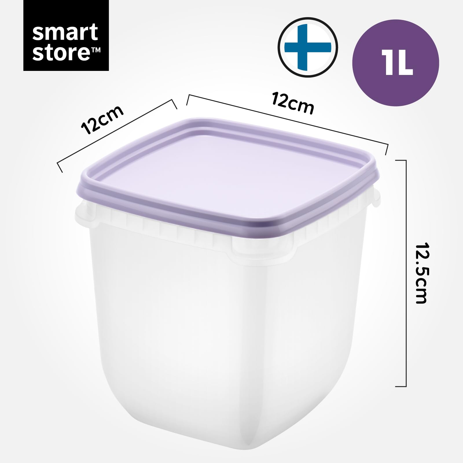 SmartStore Freezer Storage Boxes - 1L Set of 3 | BPA Free, Microwave & Dishwasher Safe