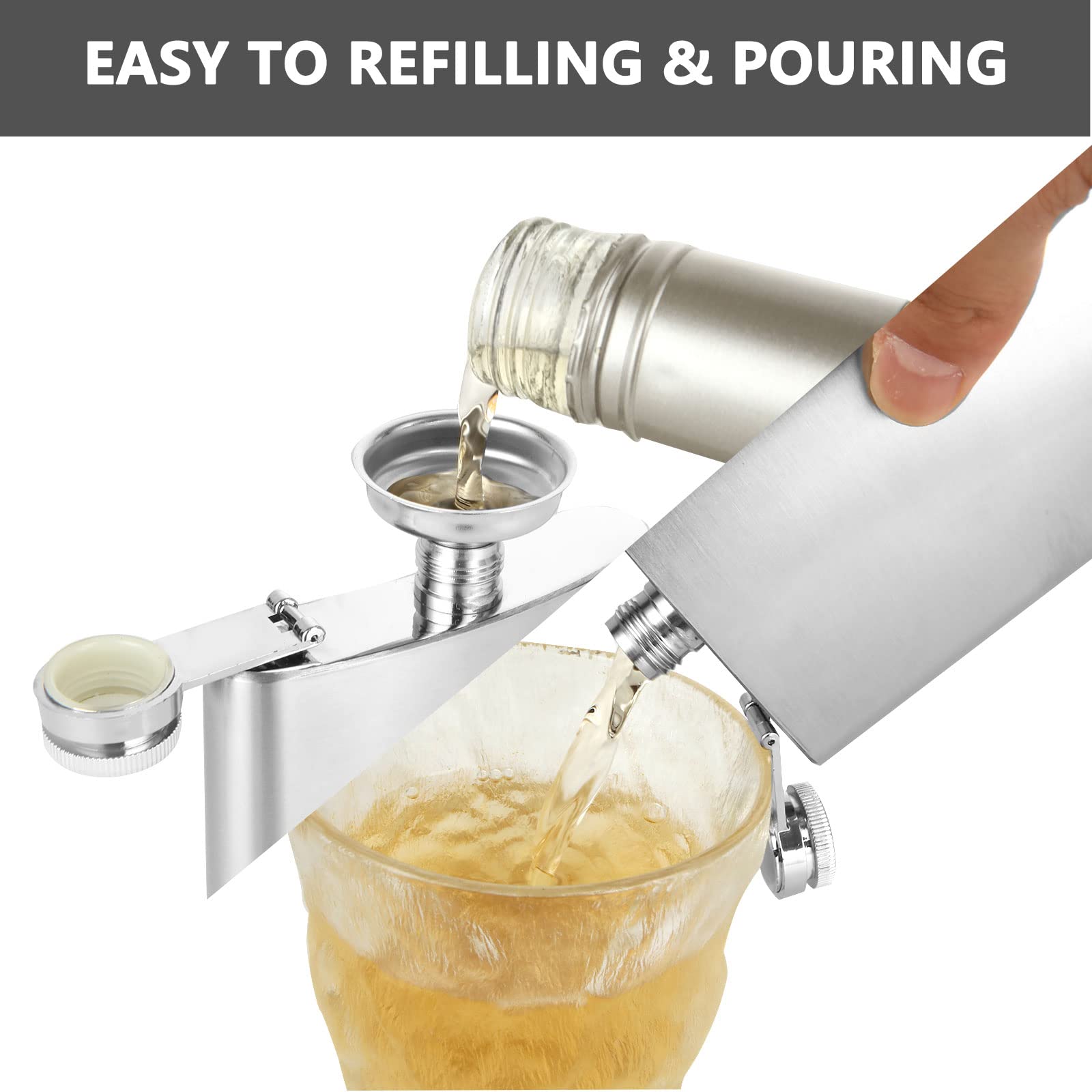 ASelected 8OZ Stainless Steel Hip Flask for Men & Women | Food Grade | Includes Funnel 5