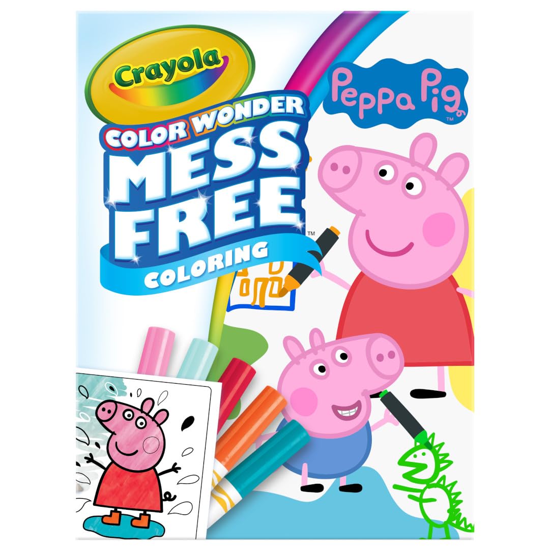 CRAYOLA Peppa Pig Color Wonder Mess Book - 18 Pages & 5 Markers | Mess-Free Coloring | Ages 3+ 1