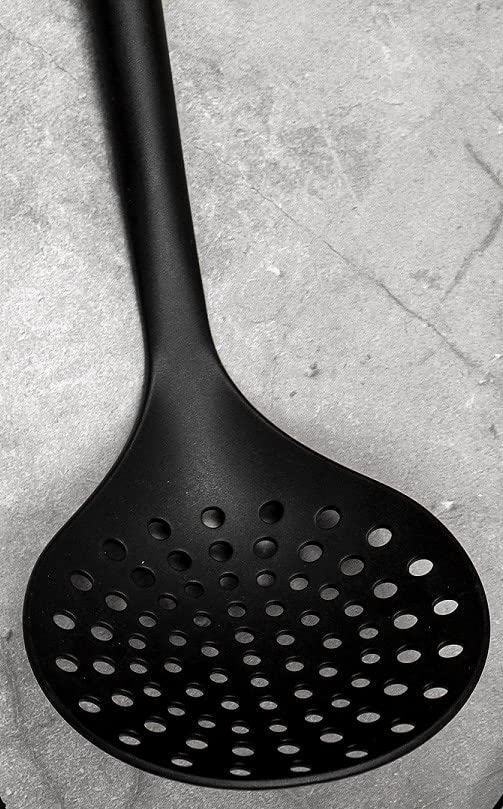 Chef Aid Nylon Skimmer - BPA Free, Safe for Non-Stick Cookware | Black | 210°C Heat Resistant 6