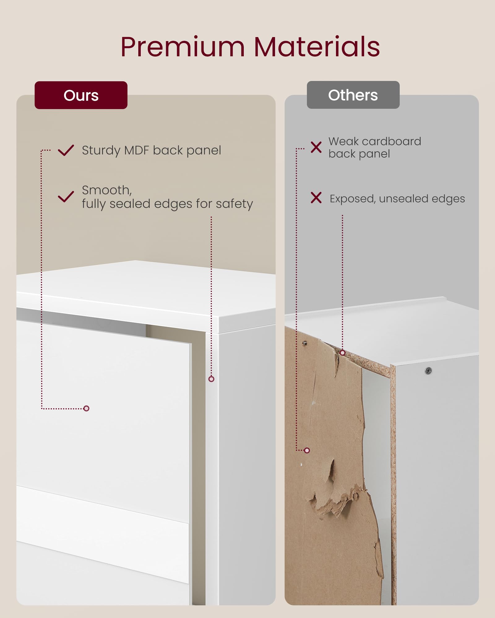 VASAGLE CUSTOS Collection Bookshelf - 3-Tier Cube Storage | Cloud White | 24 x 30 x 94.8 cm 6