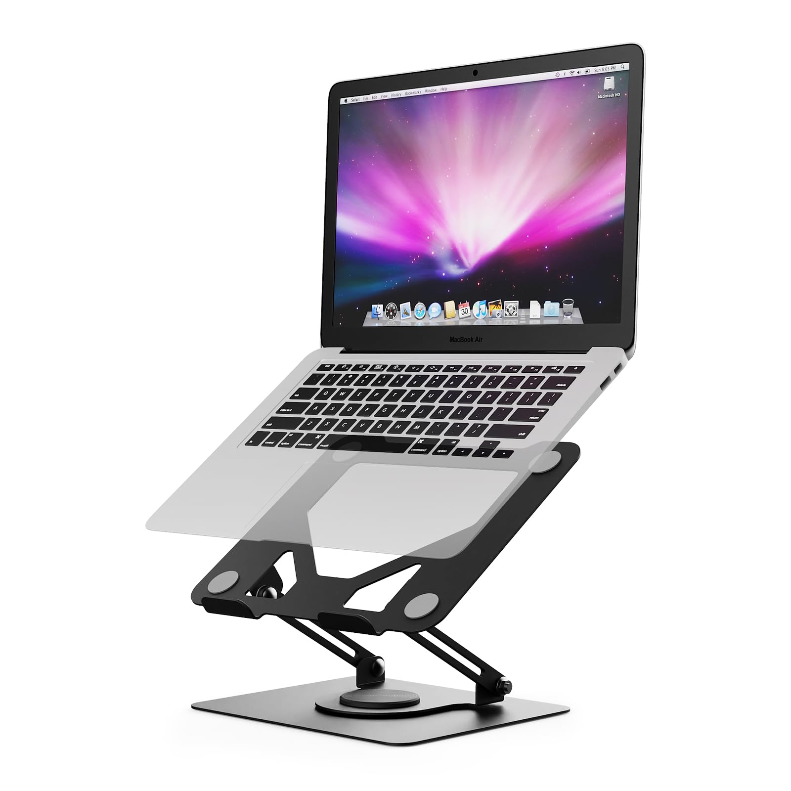 GRIFEMA Laptop Stand for Desk - 360° Swivel, Adjustable Height & Angle, Ventilated, Black 1