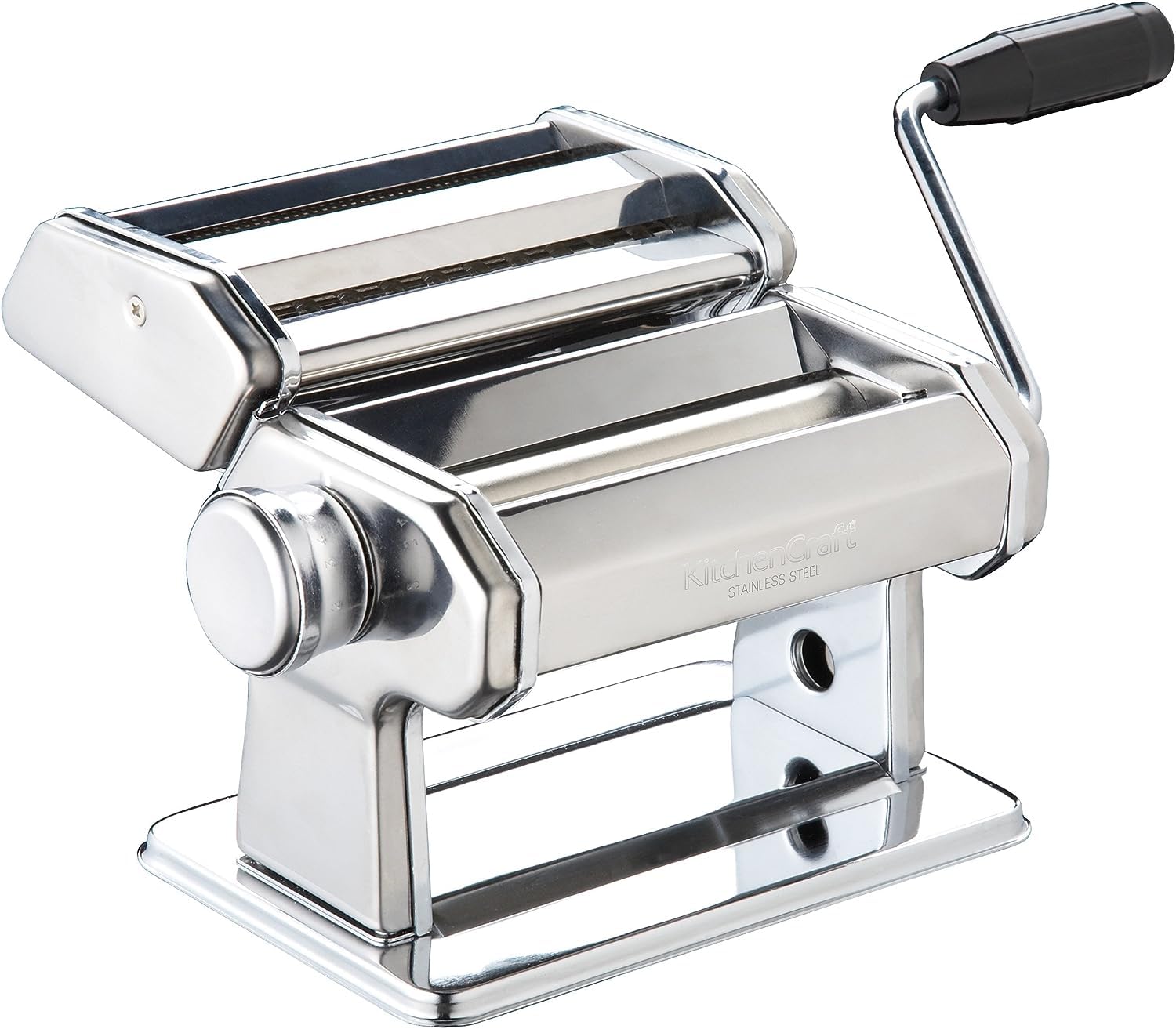 KitchenCraft World of Flavours Manual Pasta Maker - 9 Adjustable Thickness Settings | Stainless Steel 1