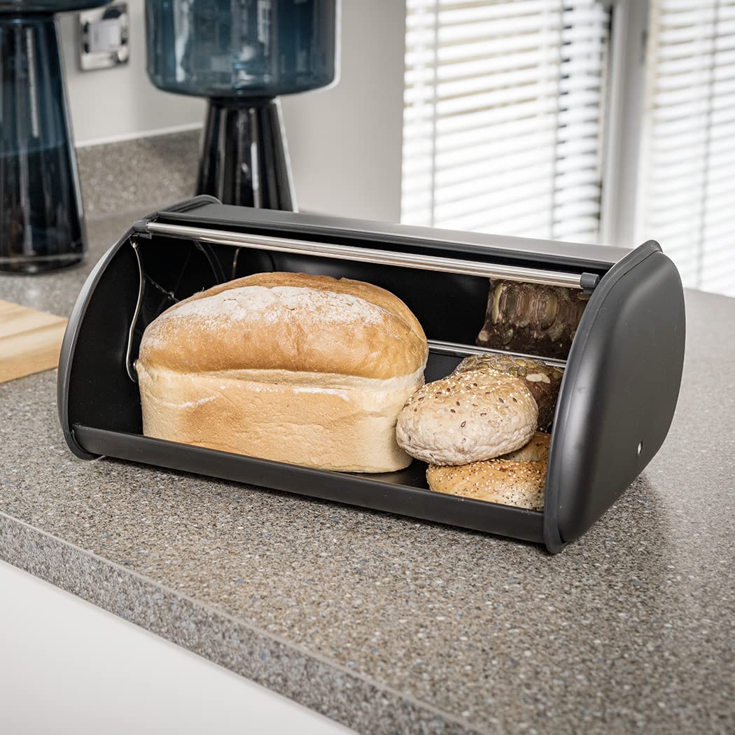 Addis Stainless Steel Bread Bin - 22L Capacity | Fingerprint Resistant | Rolling Lid 4