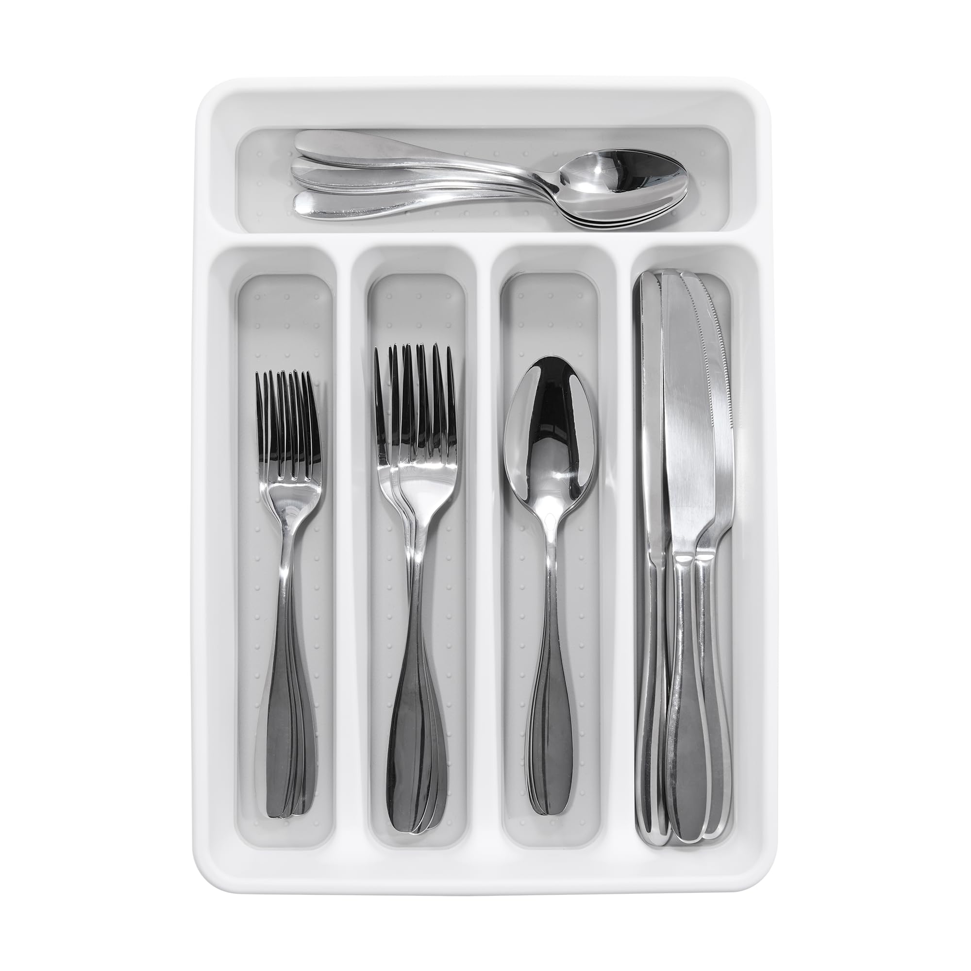 madesmart Mini In-Drawer Cutlery Tray - White, Non-Slip Rubber Lining | Fits Small Drawers 2